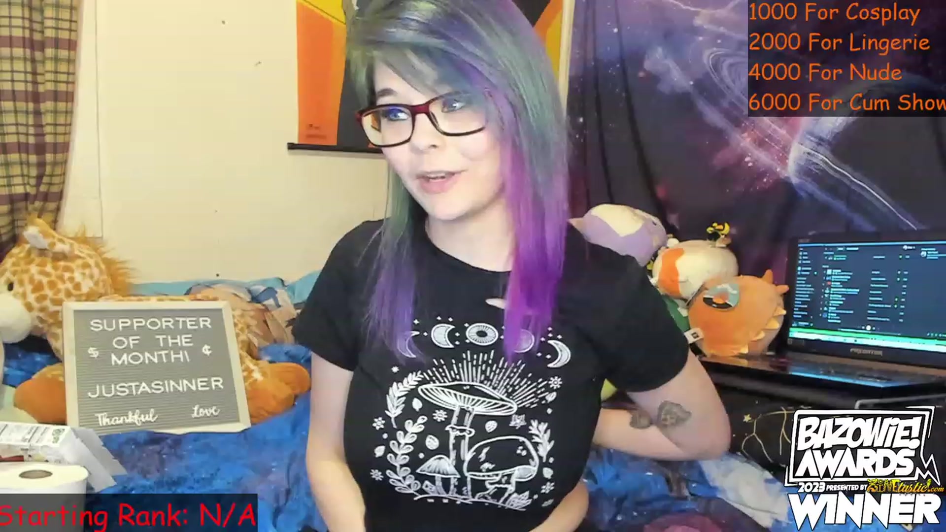 Gallery image thumbnail from NovaSquid's myfreecams stream on, 04/02/2023, 04:31 image 9 of 20