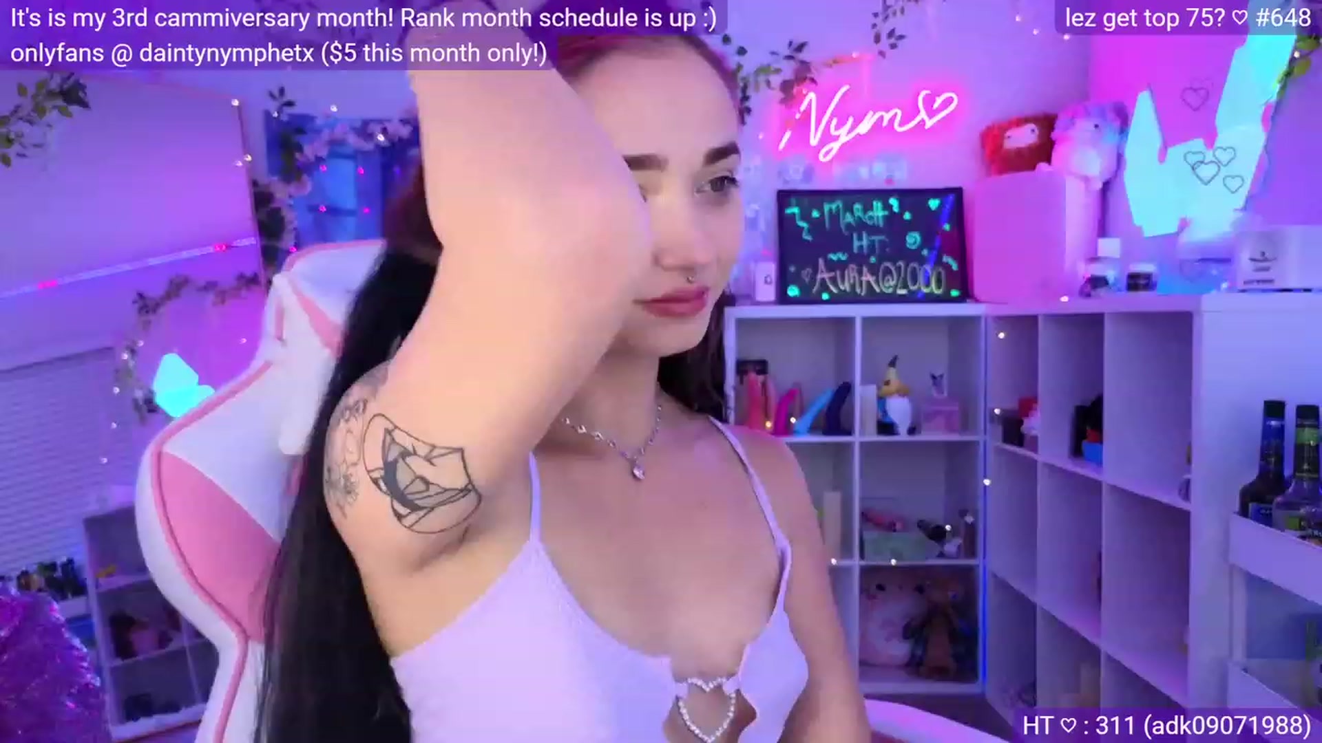 Gallery image thumbnail from Nym_x's myfreecams stream on, 03/08/2023, 05:34 image 6 of 20