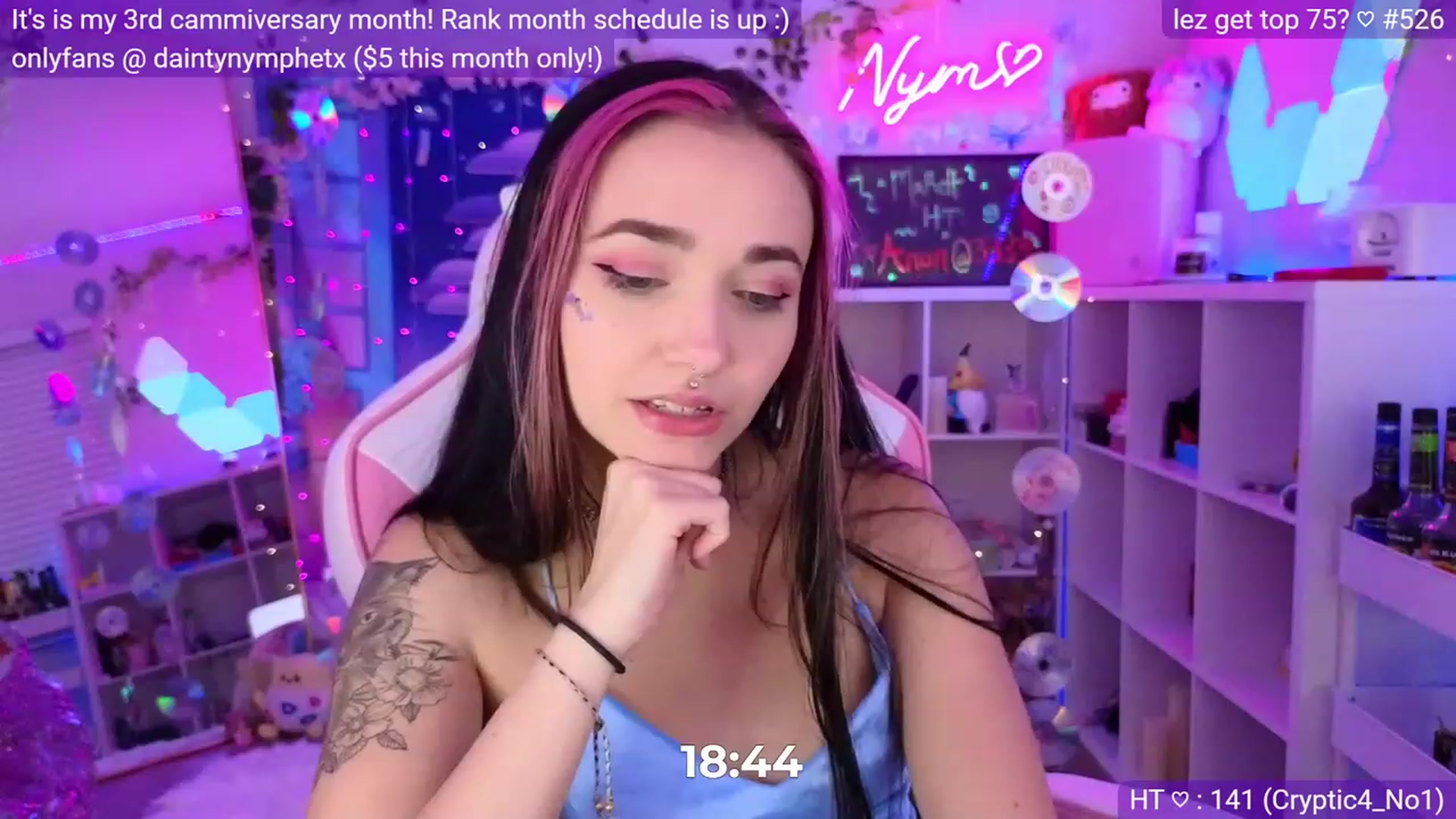 Gallery image thumbnail from Nym_x's myfreecams stream on, 03/17/2023, 04:05 image 14 of 20