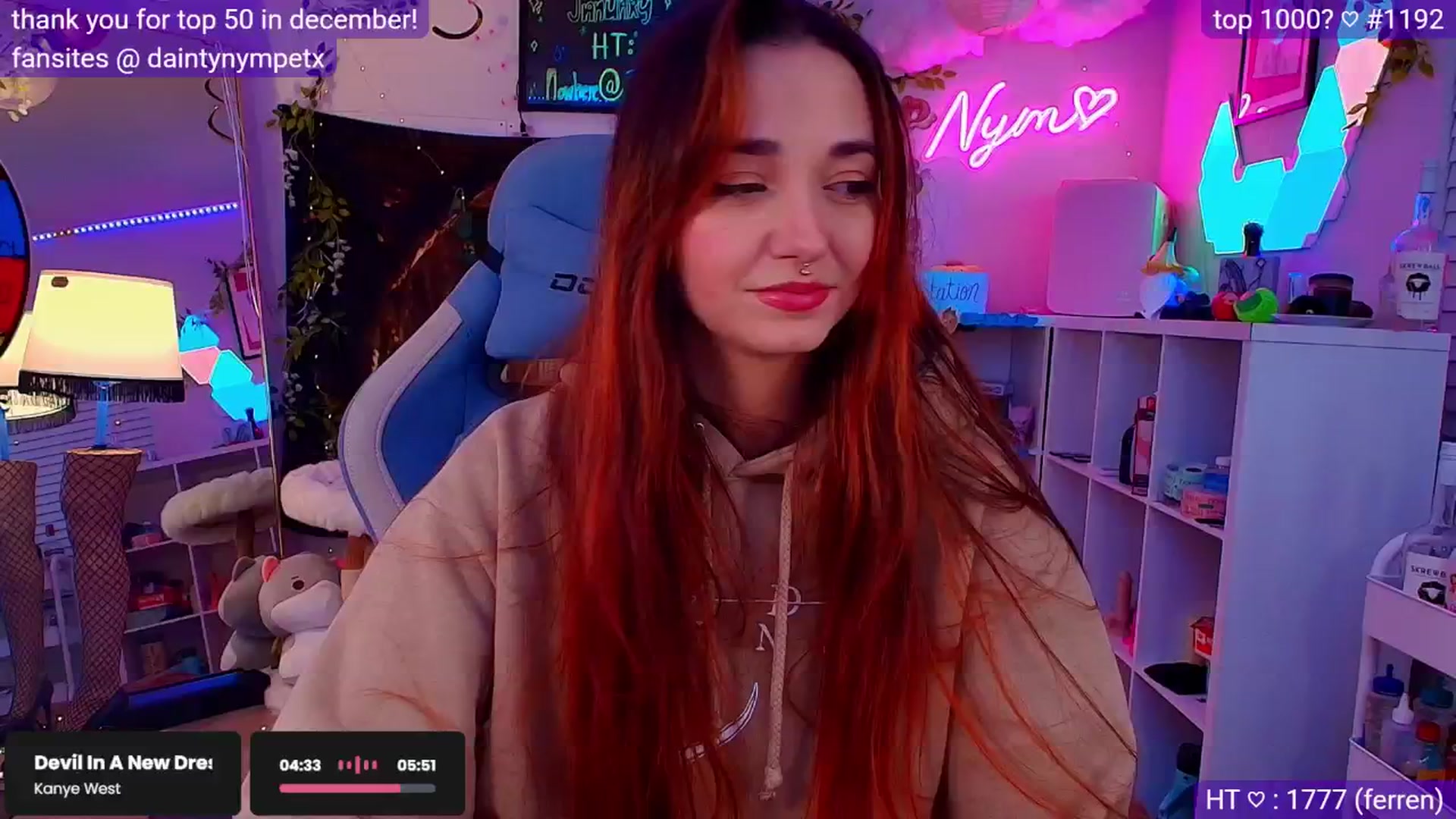 Gallery image thumbnail from Nym_x's myfreecams stream on, 01/25/2025, 05:38 image 2 of 20