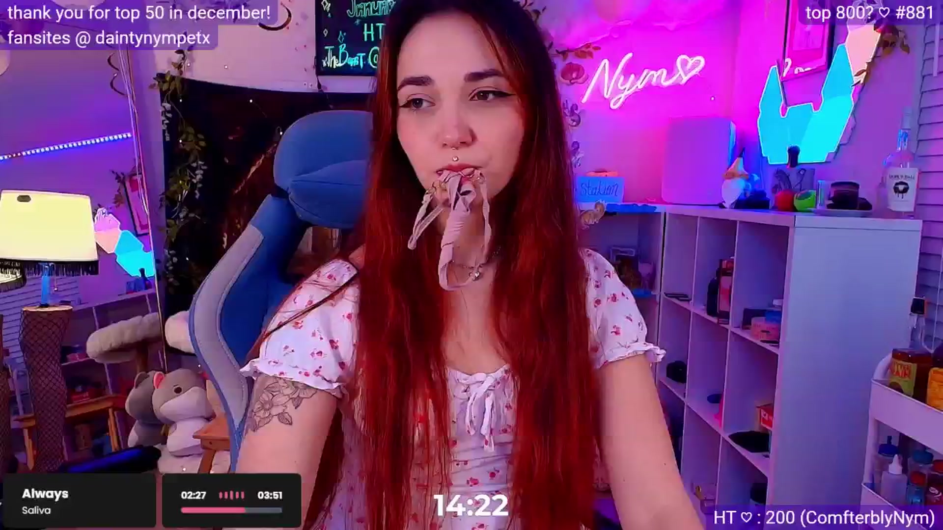Gallery image thumbnail from Nym_x's myfreecams stream on, 02/01/2025, 04:54 image 11 of 20