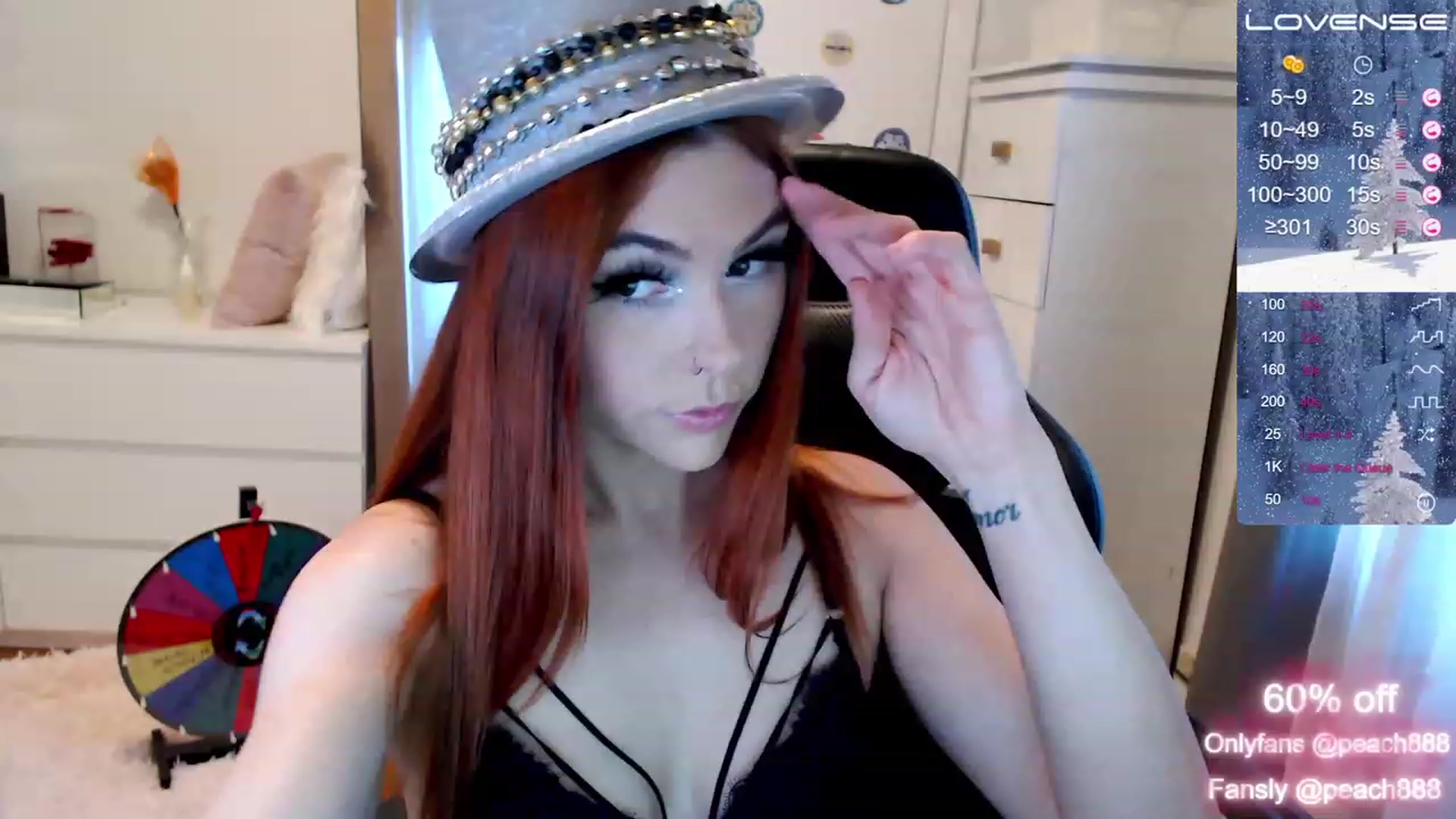 Gallery image thumbnail from Peach888's myfreecams stream on, 12/31/2022, 20:43 image 1 of 20
