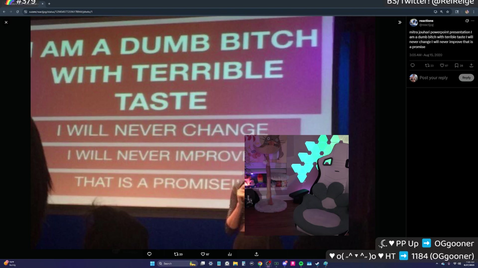 Gallery image thumbnail from Reige's myfreecams stream on, 06/27/2025, 12:45 image 5 of 20