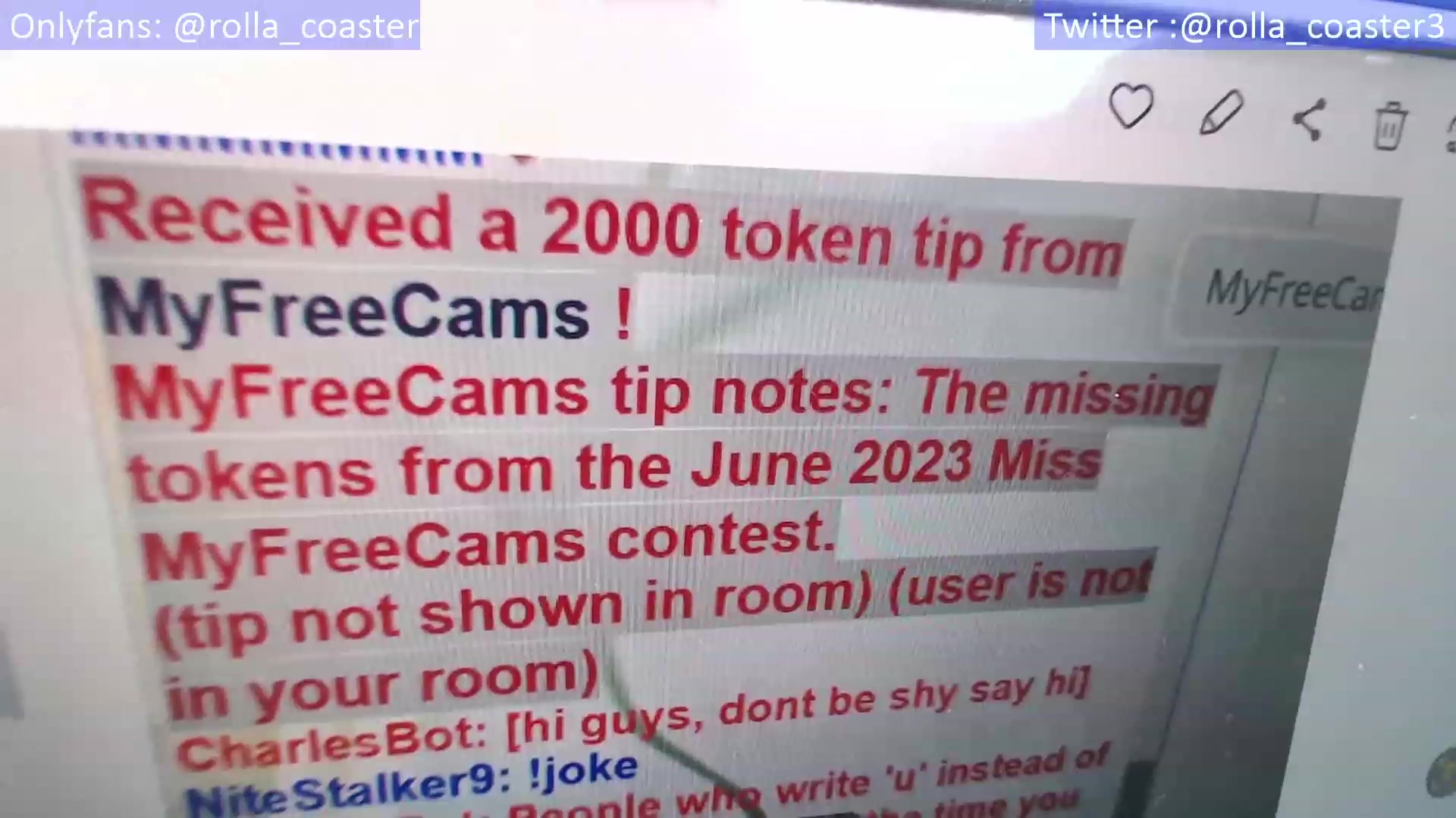 Gallery image thumbnail from Rolla_Coaster's myfreecams stream on, 07/03/2023, 02:15 image 15 of 20