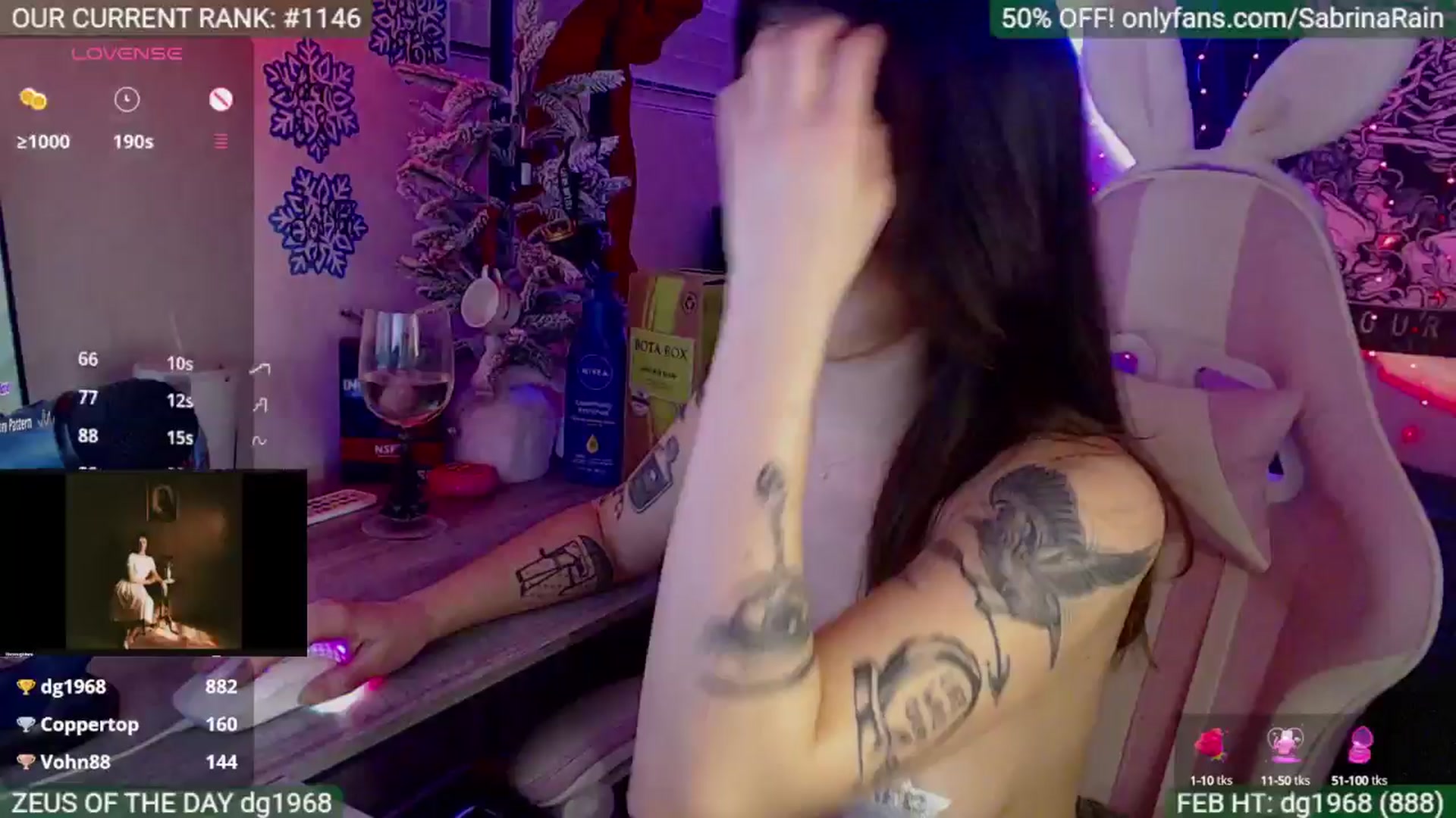 Gallery image thumbnail from SabrinaRain's myfreecams stream on, 02/03/2025, 07:08 image 17 of 20