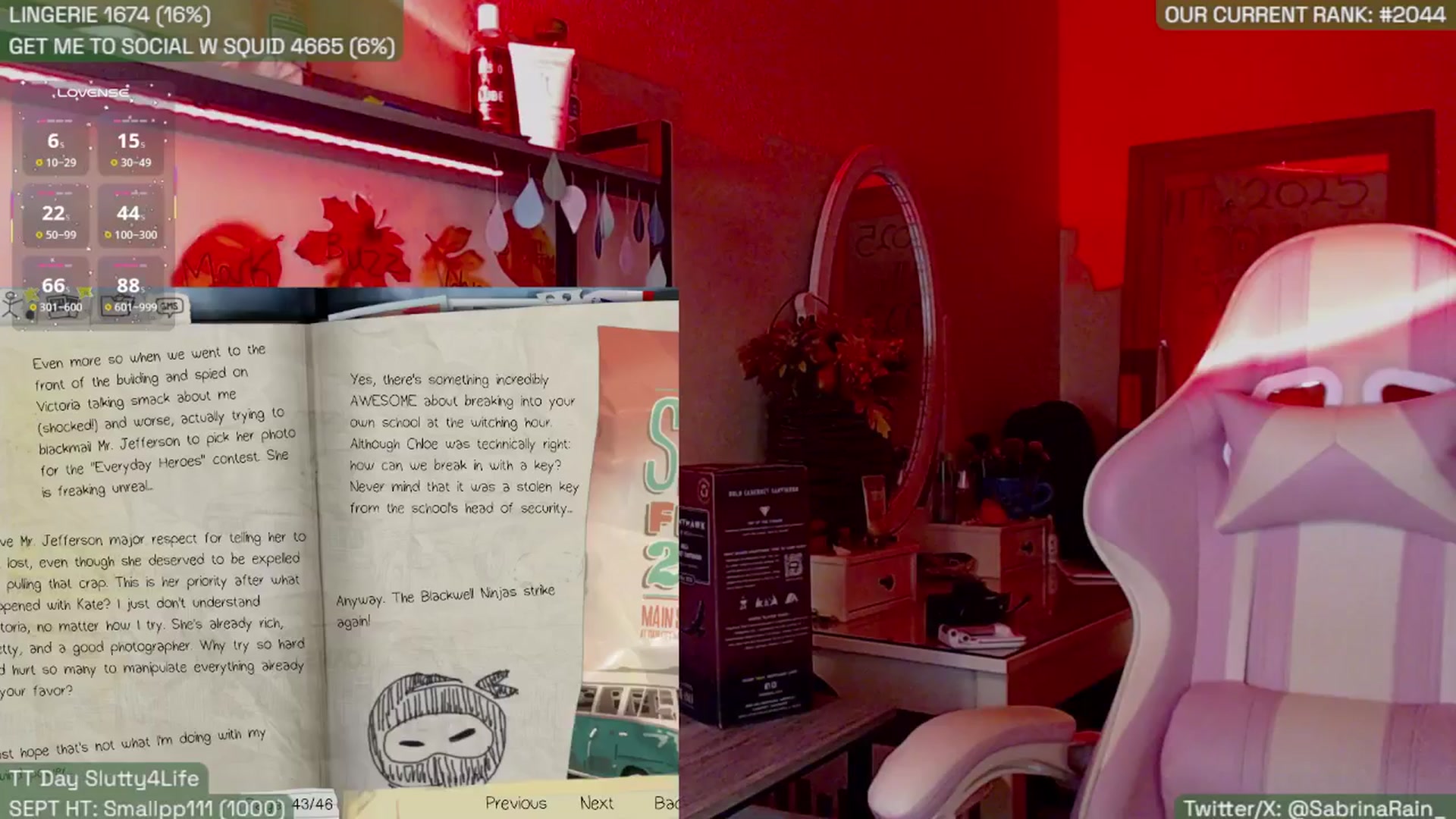 Gallery image thumbnail from SabrinaRain's myfreecams stream on, 09/23/2025, 02:20 image 14 of 20
