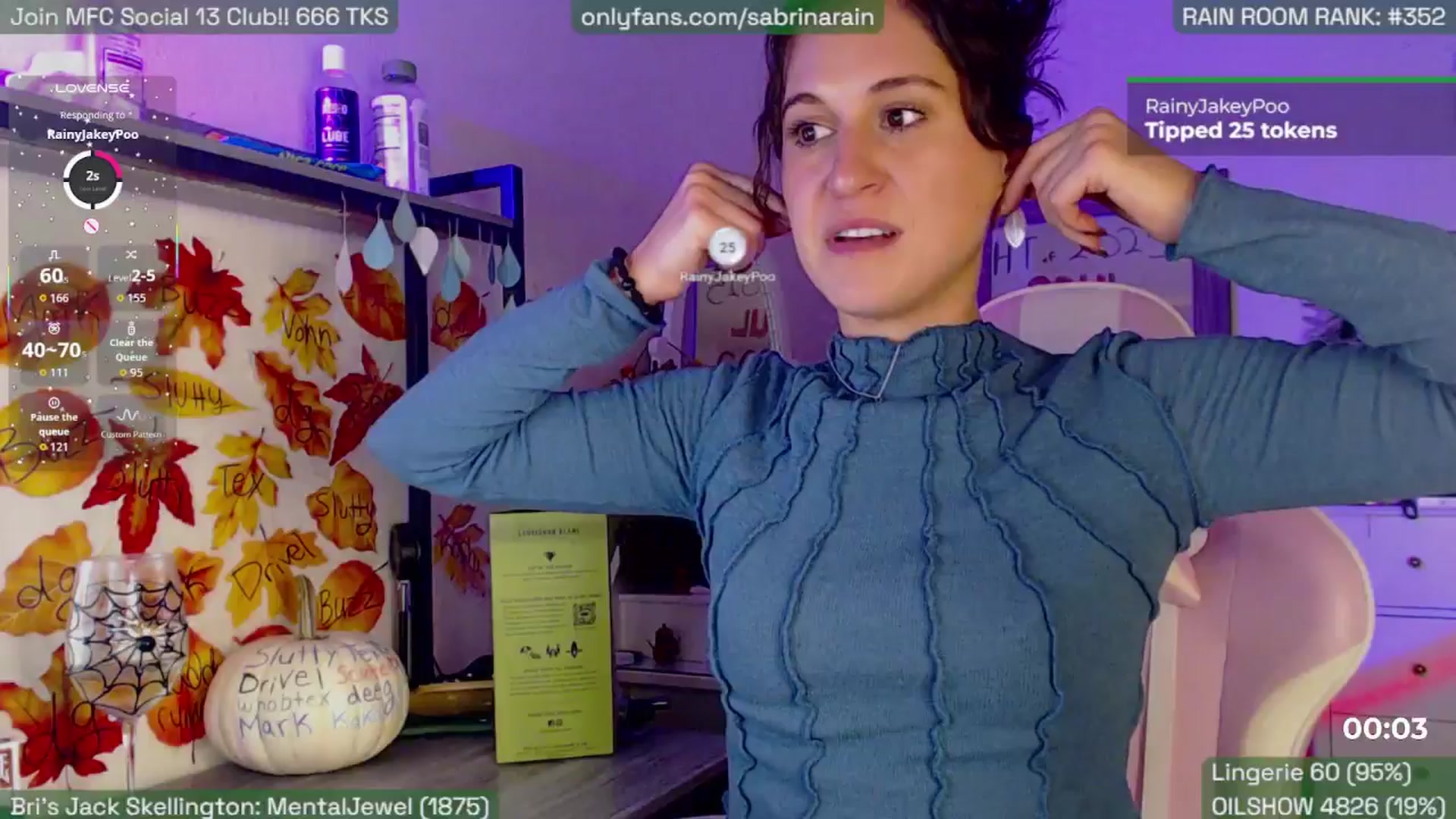 Gallery image thumbnail from SabrinaRain's myfreecams stream on, 10/14/2025, 07:14 image 7 of 20