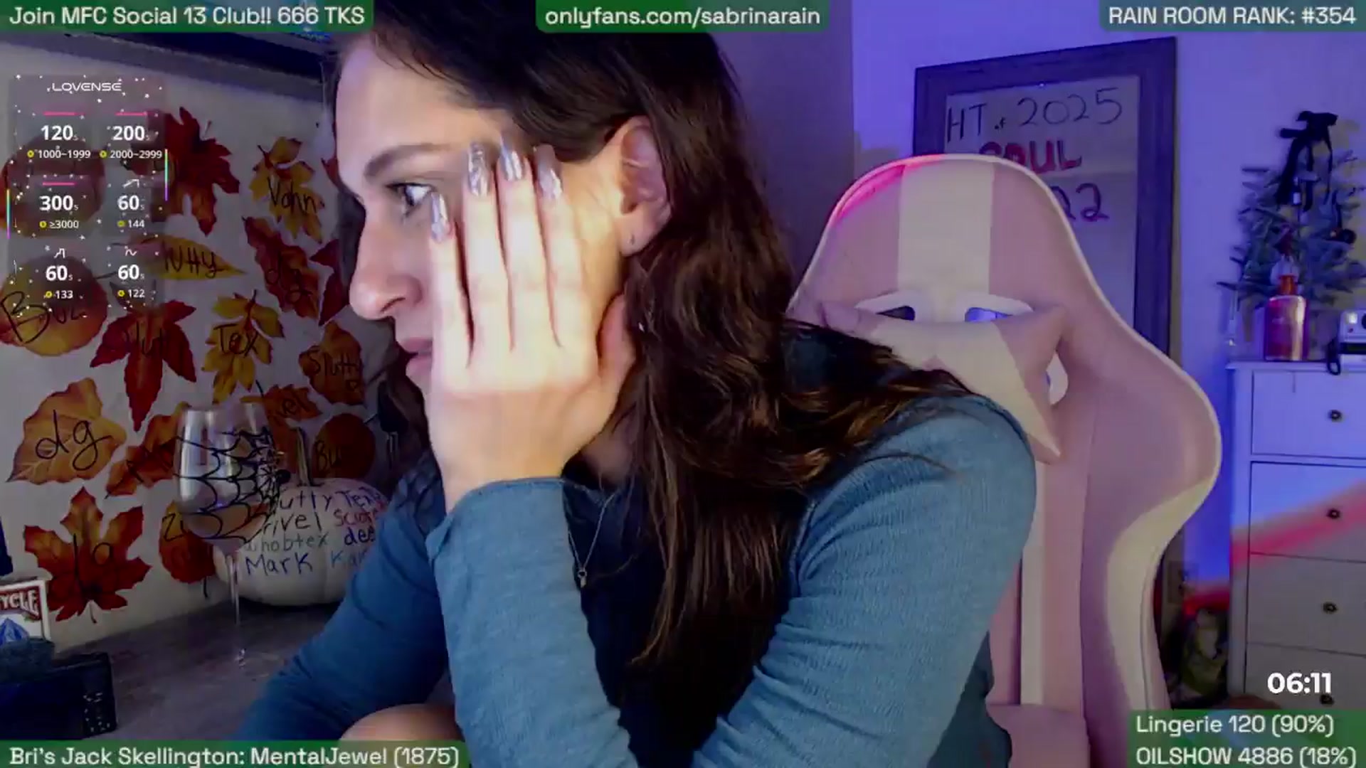 Gallery image thumbnail from SabrinaRain's myfreecams stream on, 10/14/2025, 07:14 image 5 of 20