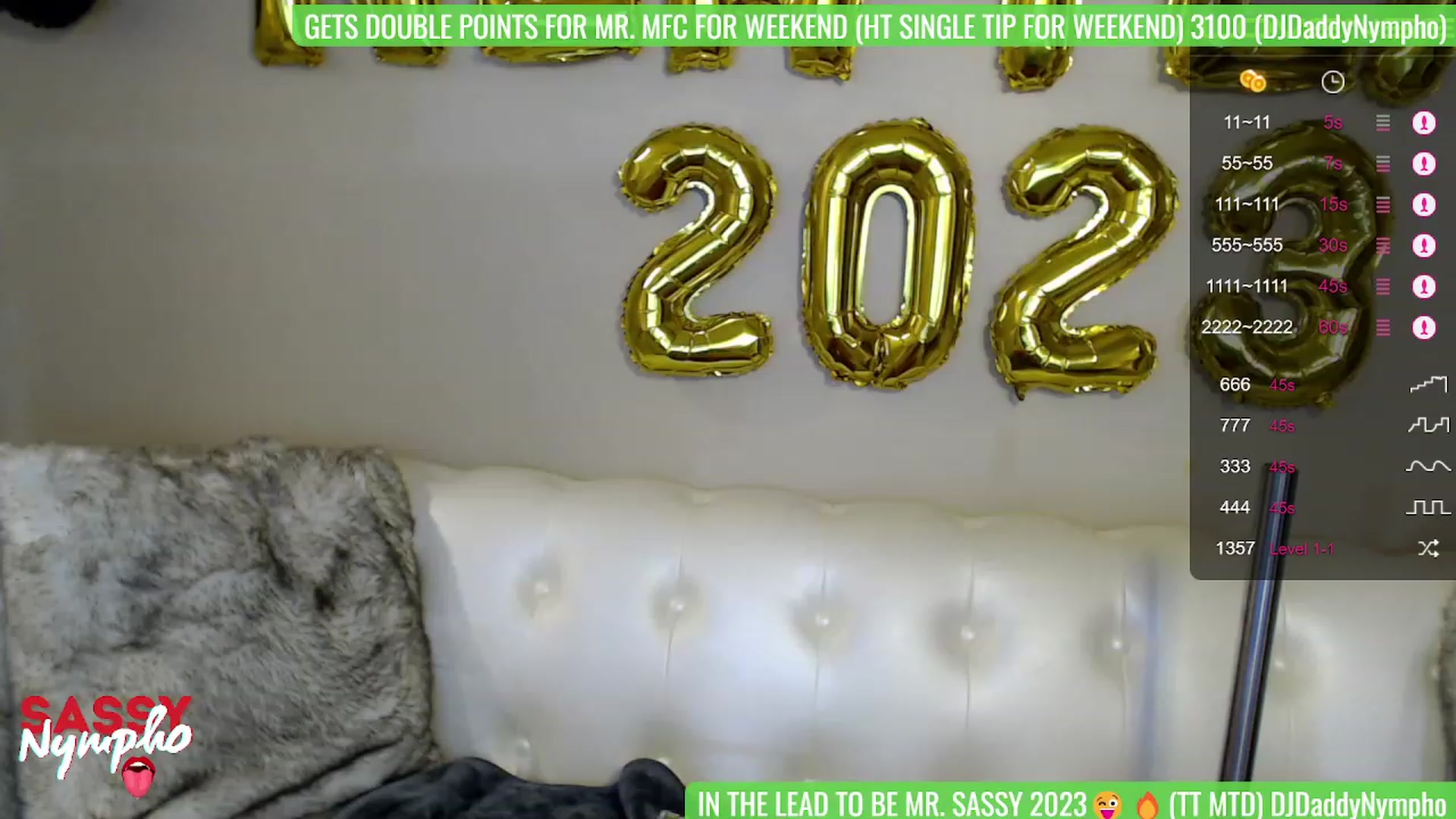 Gallery image thumbnail from Sassy_Nympho's myfreecams stream on, 01/01/2023, 18:01 image 1 of 20