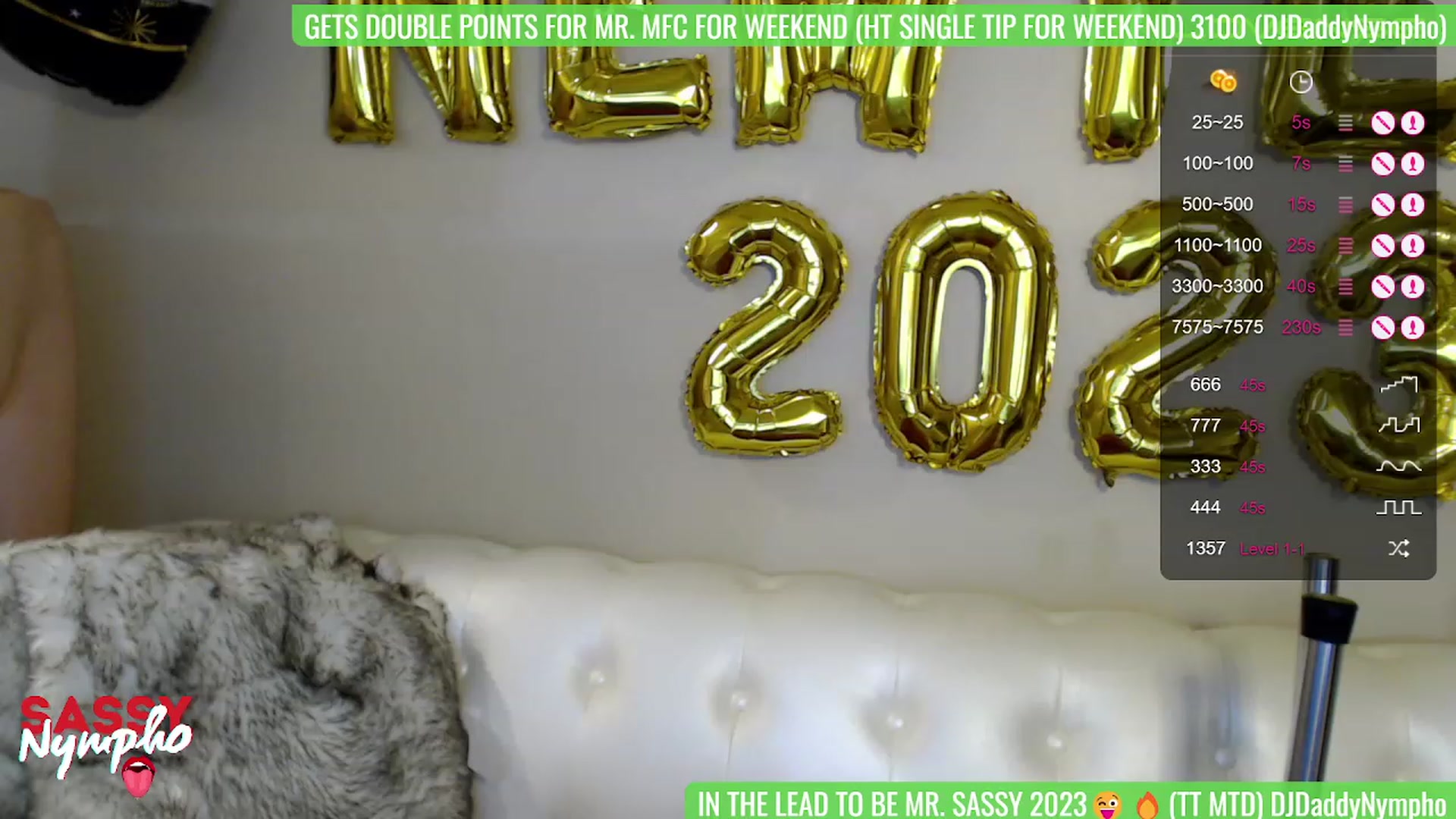 Gallery image thumbnail from Sassy_Nympho's myfreecams stream on, 01/01/2023, 18:01 image 16 of 20