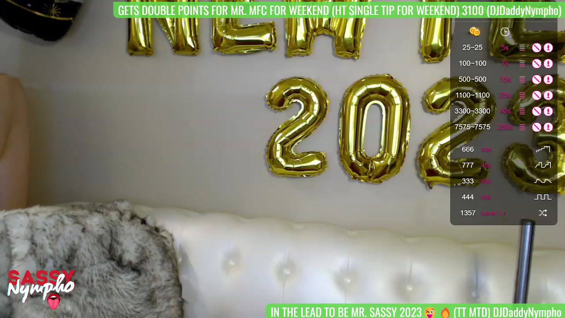 Gallery image thumbnail from Sassy_Nympho's myfreecams stream on, 01/01/2023, 18:01 image 14 of 20