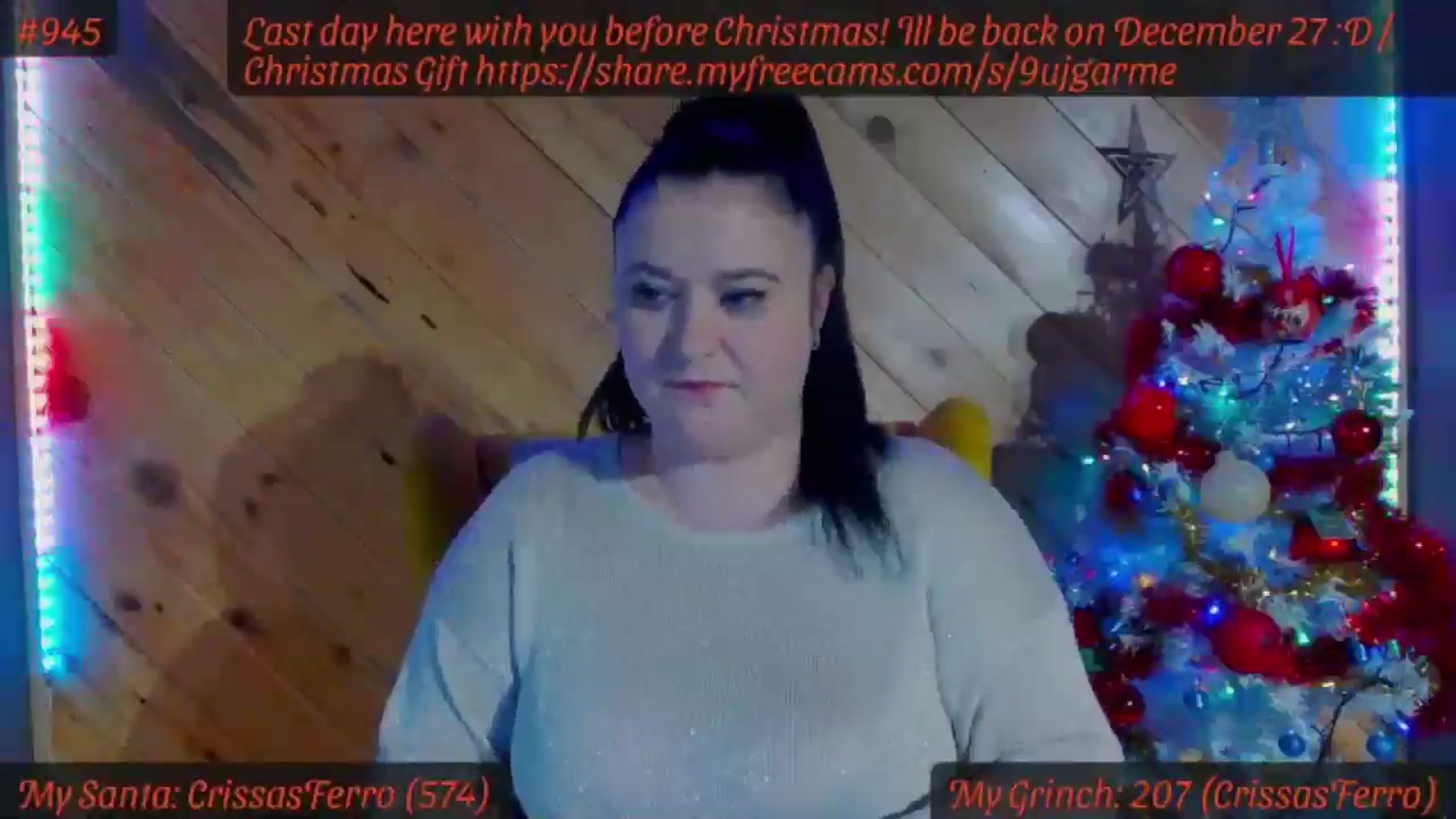 Gallery image thumbnail from SensualCrissa's myfreecams stream on, 12/23/2024, 12:23 image 10 of 20
