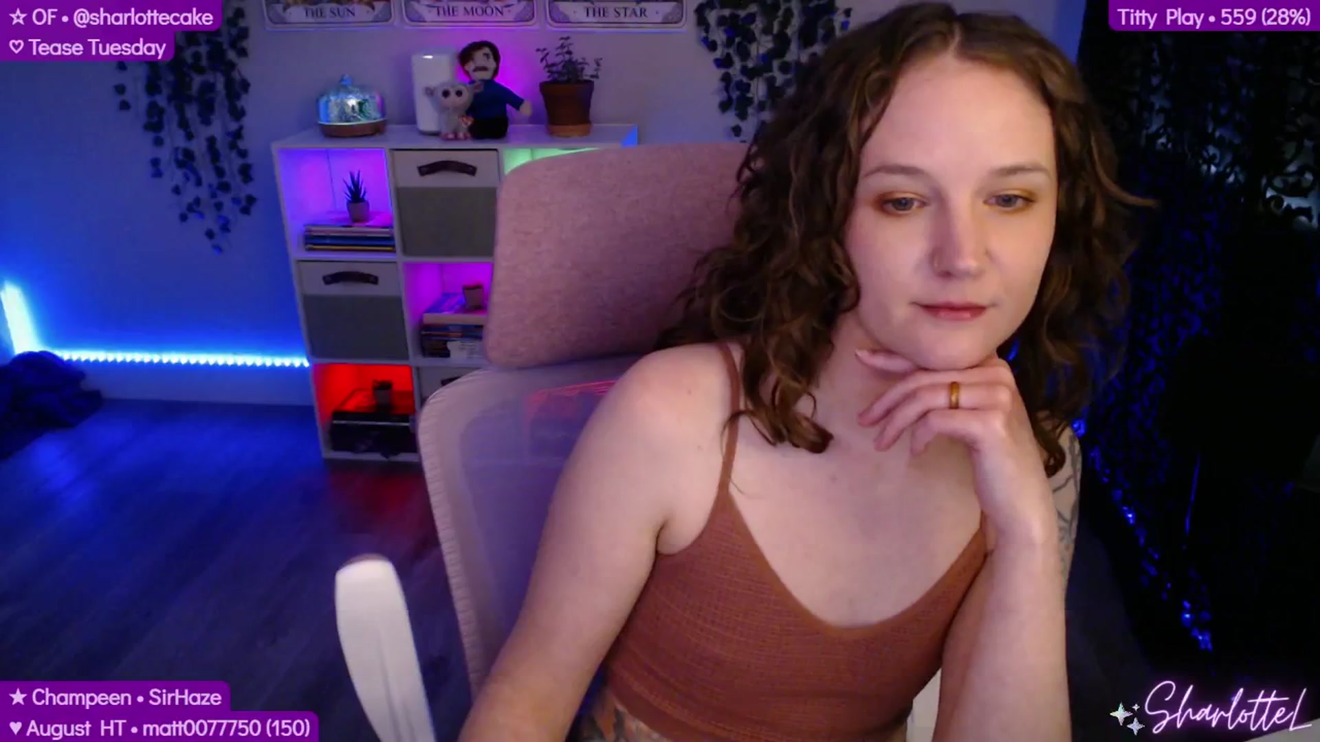 Gallery image thumbnail from SharlotteL's myfreecams stream on, 08/06/2025, 01:14 image 17 of 20