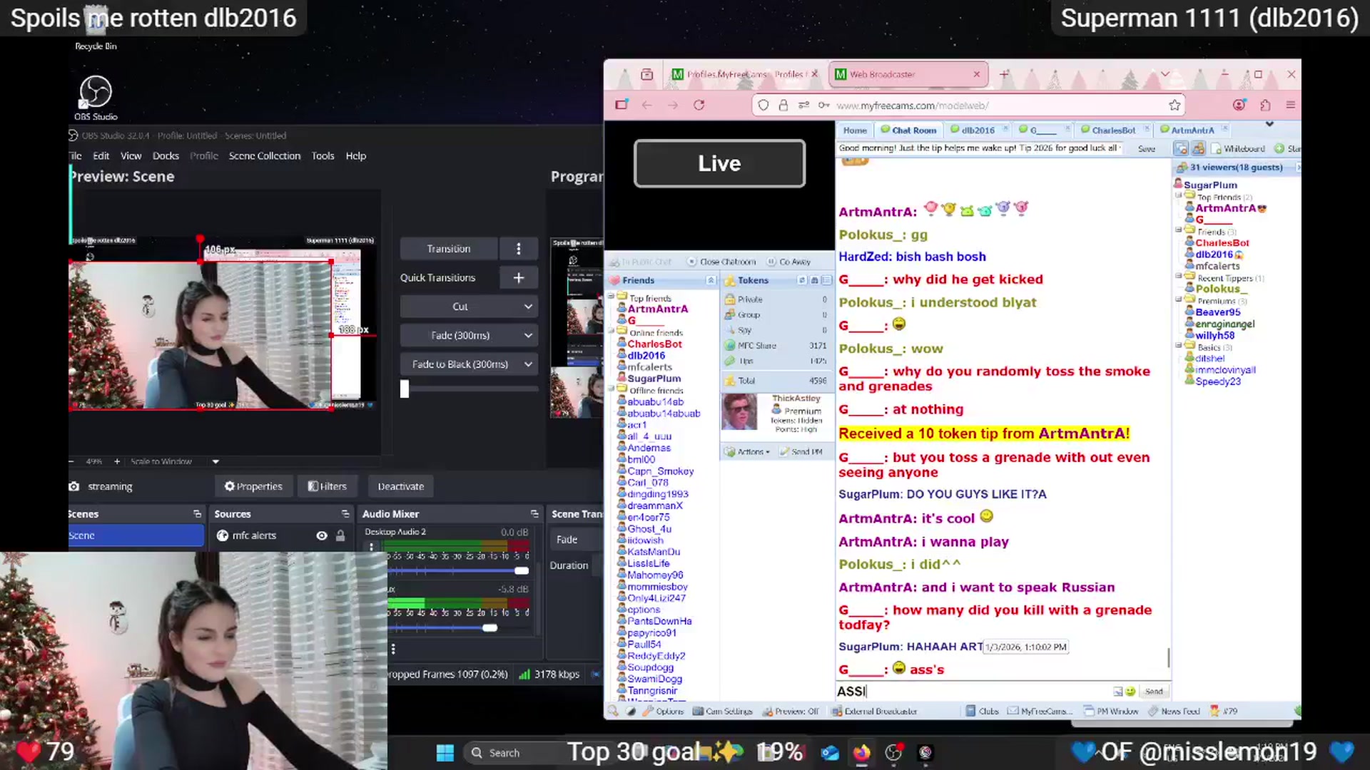 Gallery image thumbnail from SugarPlum's myfreecams stream on, 01/03/2026, 11:16 image 19 of 20