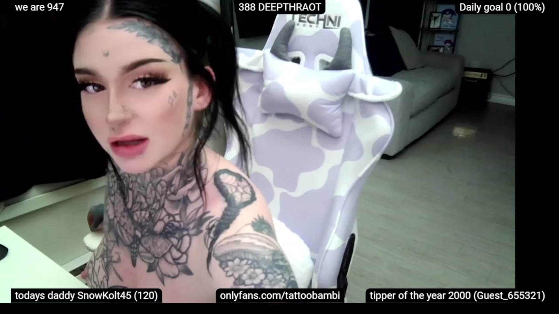 Gallery image thumbnail from Tattoobambi's myfreecams stream on, 02/04/2023, 04:39 image 11 of 20