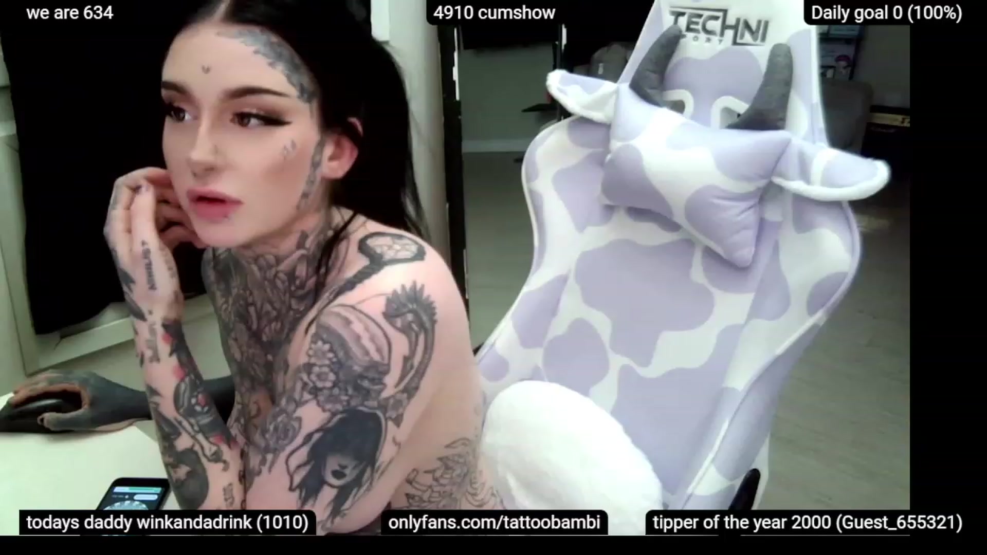 Gallery image thumbnail from Tattoobambi's myfreecams stream on, 02/04/2023, 04:39 image 16 of 20