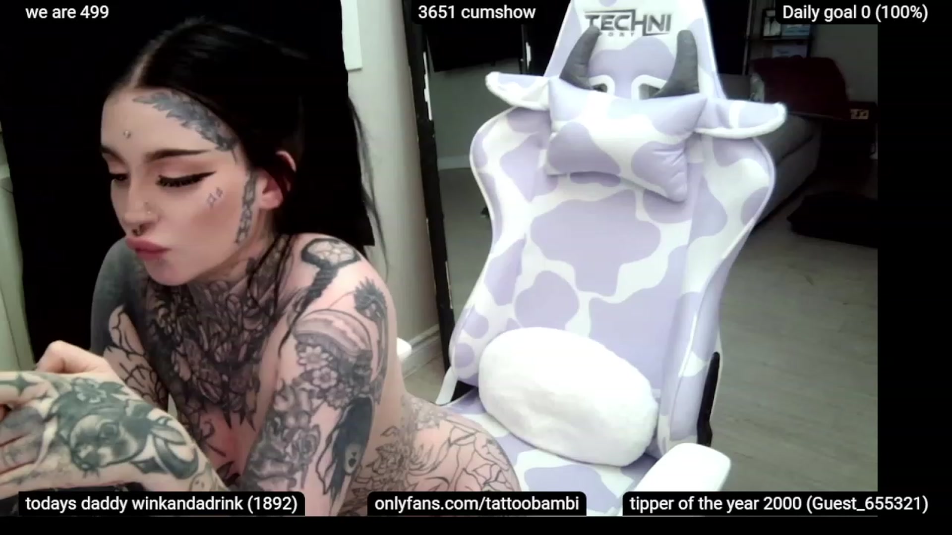 Gallery image thumbnail from Tattoobambi's myfreecams stream on, 02/04/2023, 06:08 image 13 of 20