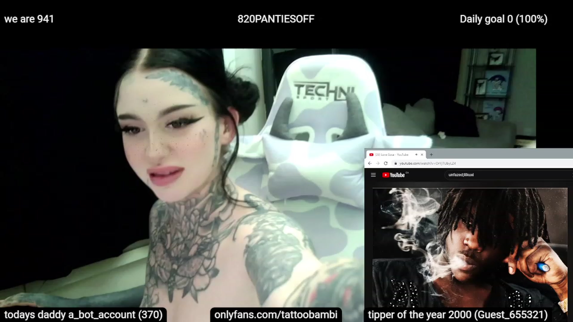 Gallery image thumbnail from Tattoobambi's myfreecams stream on, 02/12/2023, 04:39 image 8 of 20