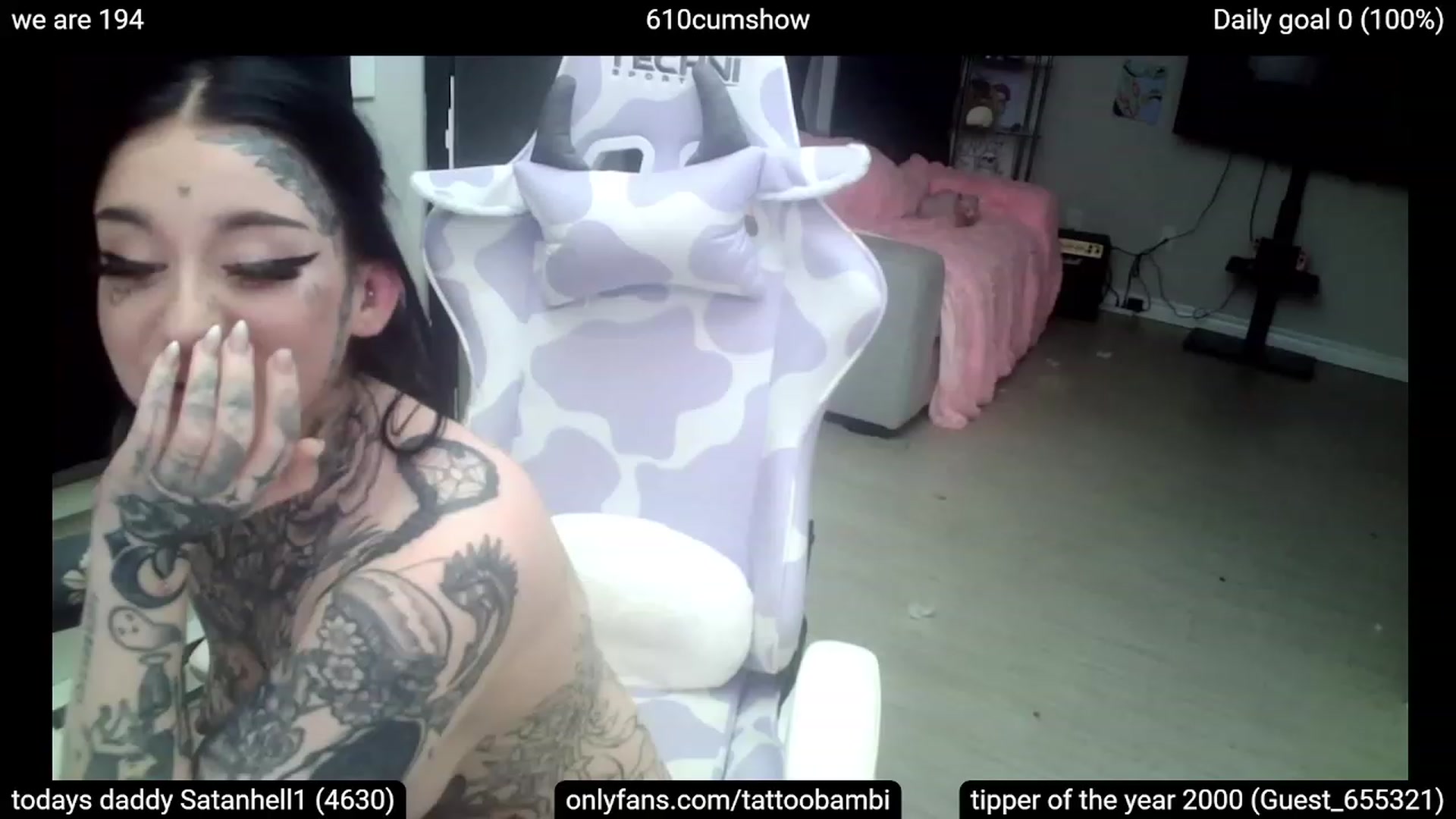 Gallery image thumbnail from Tattoobambi's myfreecams stream on, 03/02/2023, 05:53 image 1 of 20