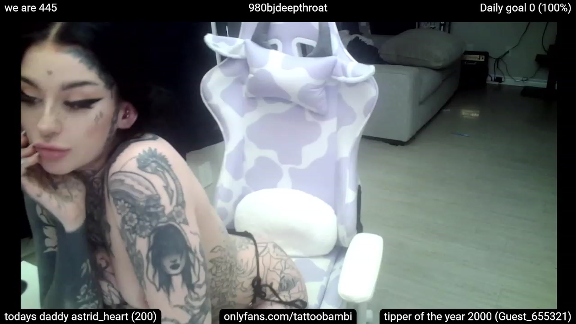 Gallery image thumbnail from Tattoobambi's myfreecams stream on, 03/05/2023, 02:49 image 18 of 20