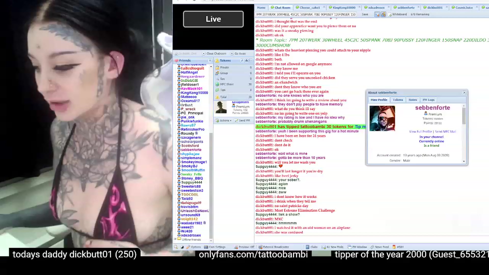 Gallery image thumbnail from Tattoobambi's myfreecams stream on, 03/17/2023, 05:31 image 4 of 20