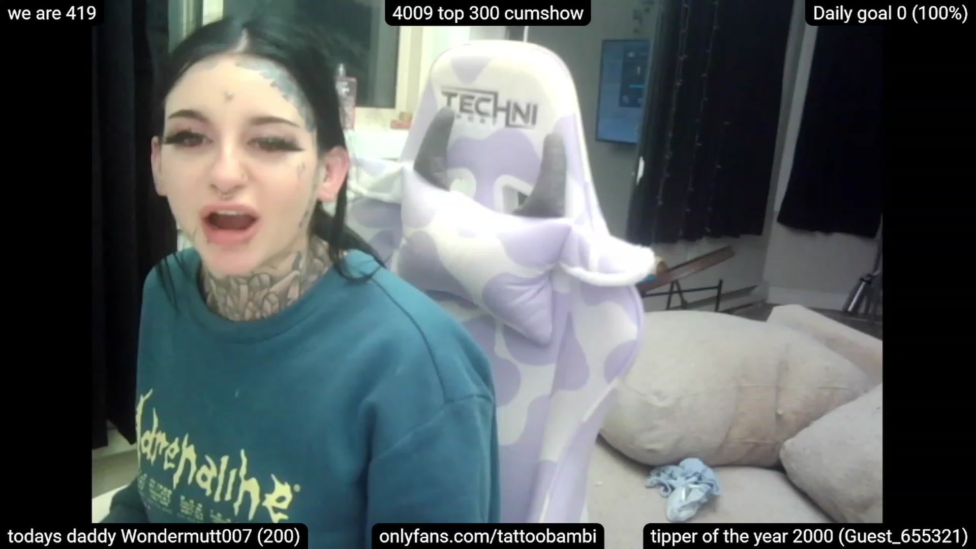 Gallery image thumbnail from Tattoobambi's myfreecams stream on, 03/19/2023, 07:29 image 16 of 20