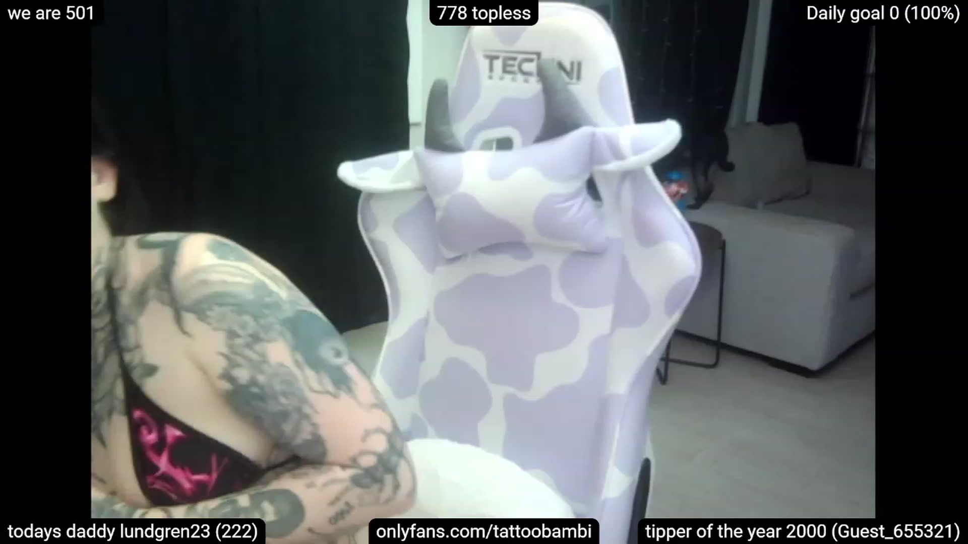 Gallery image thumbnail from Tattoobambi's myfreecams stream on, 03/22/2023, 02:30 image 2 of 20