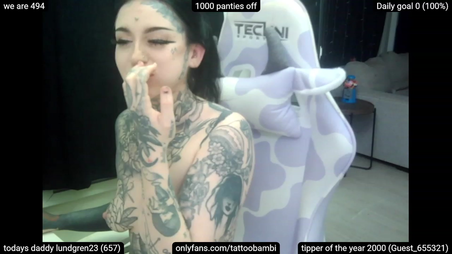 Gallery image thumbnail from Tattoobambi's myfreecams stream on, 03/22/2023, 02:30 image 16 of 20