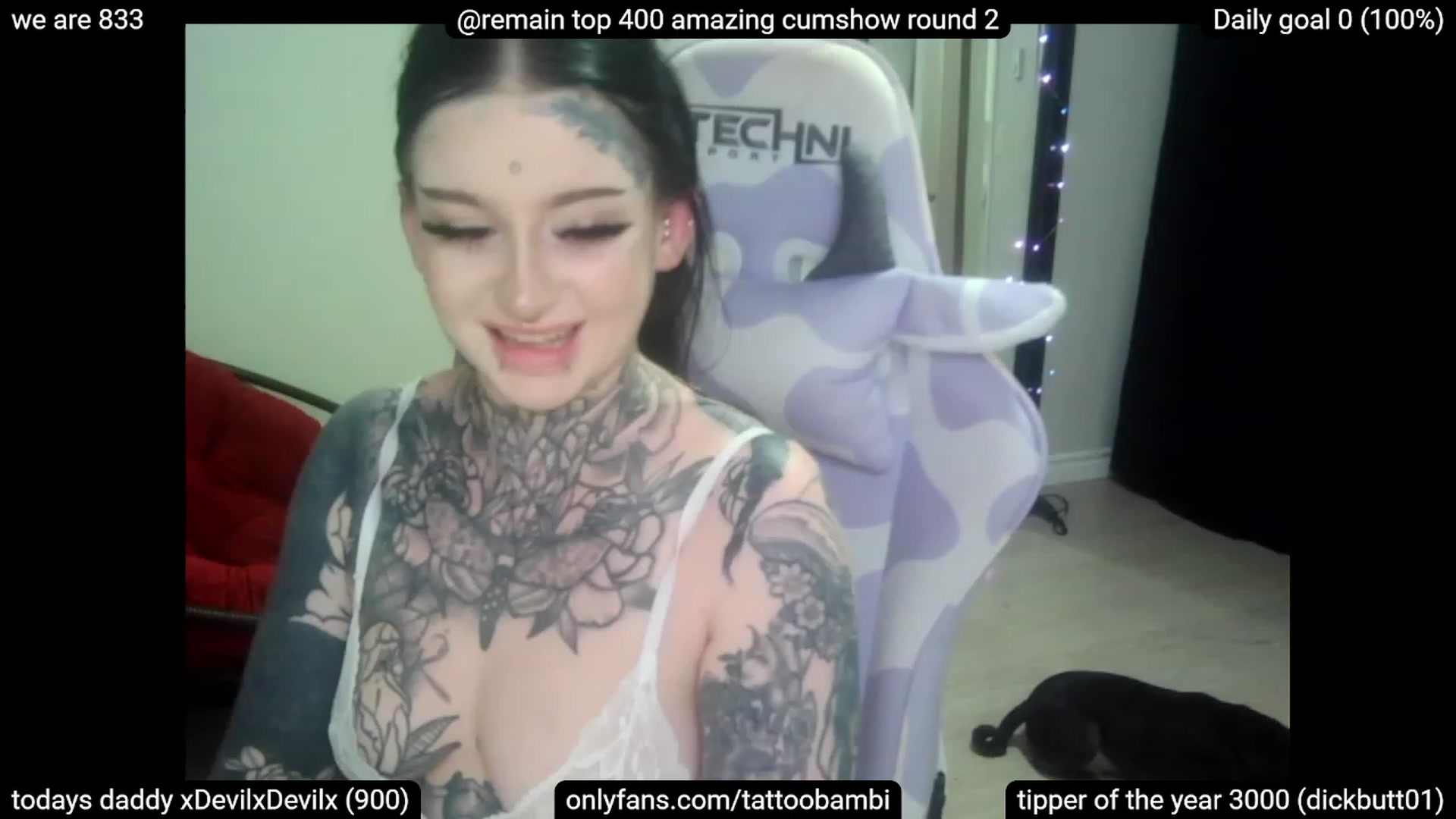 Gallery image thumbnail from Tattoobambi's myfreecams stream on, 04/02/2023, 04:05 image 1 of 20