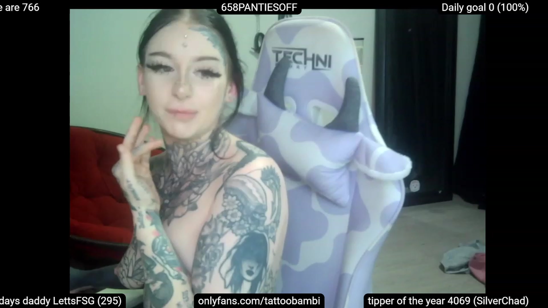 Gallery image thumbnail from Tattoobambi's myfreecams stream on, 04/15/2023, 06:05 image 5 of 20