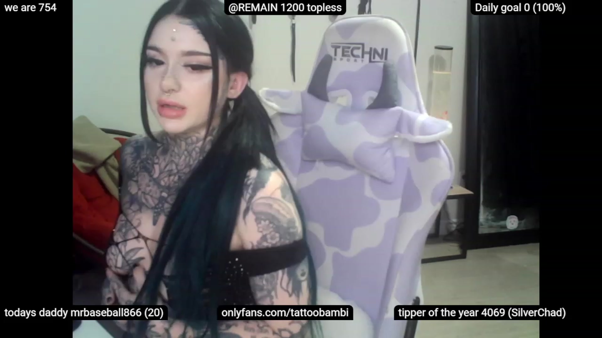 Gallery image thumbnail from Tattoobambi's myfreecams stream on, 05/09/2023, 03:18 image 7 of 20