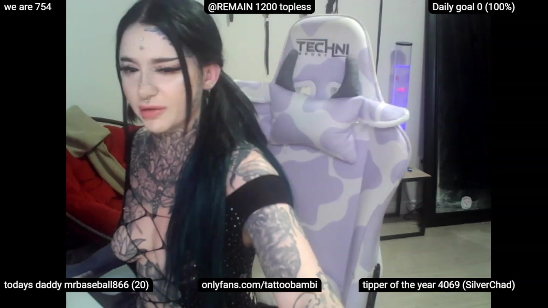 Gallery image thumbnail from Tattoobambi's myfreecams stream on, 05/09/2023, 03:18 image 8 of 20