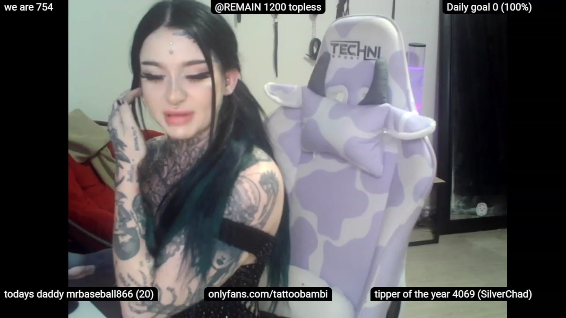 Gallery image thumbnail from Tattoobambi's myfreecams stream on, 05/09/2023, 03:18 image 6 of 20