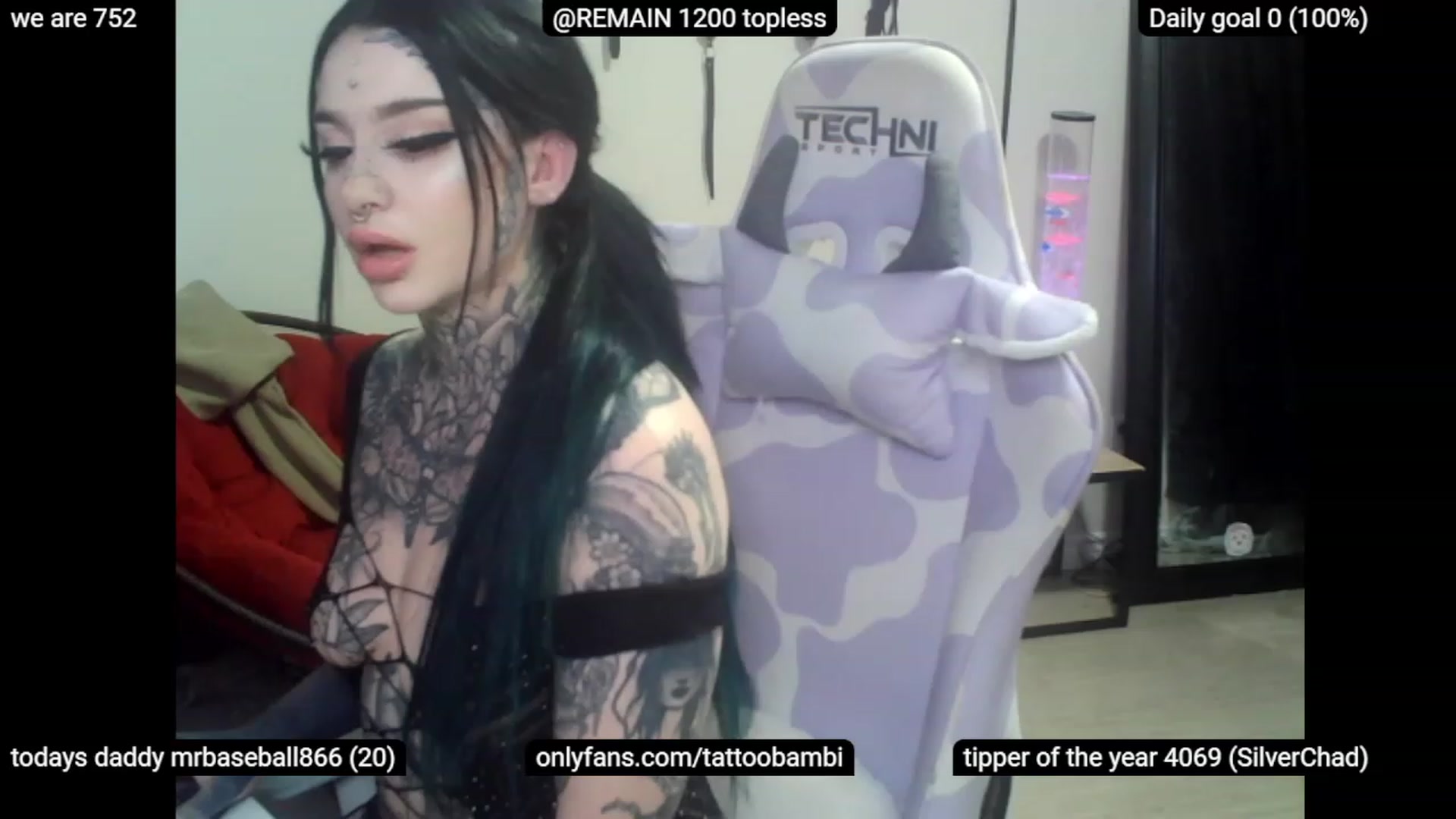 Gallery image thumbnail from Tattoobambi's myfreecams stream on, 05/09/2023, 03:18 image 1 of 20