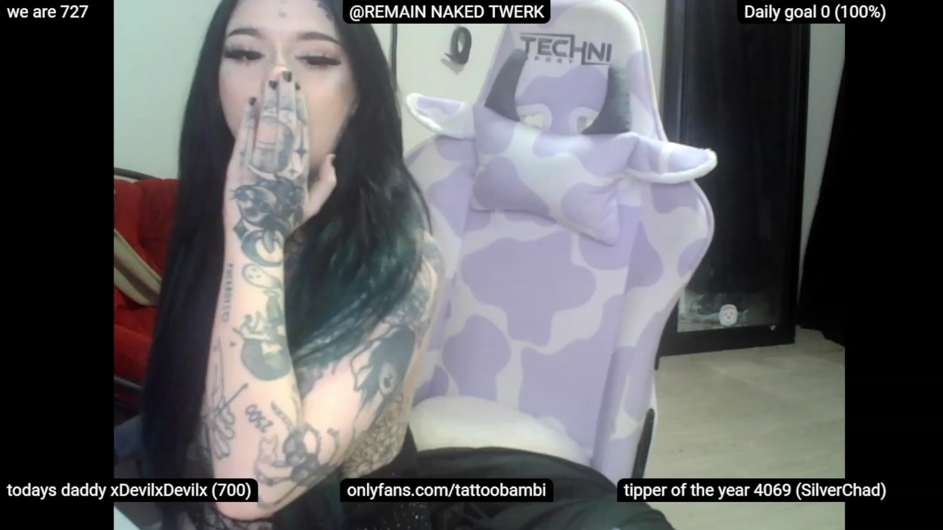 Gallery image thumbnail from Tattoobambi's myfreecams stream on, 05/09/2023, 05:52 image 15 of 20