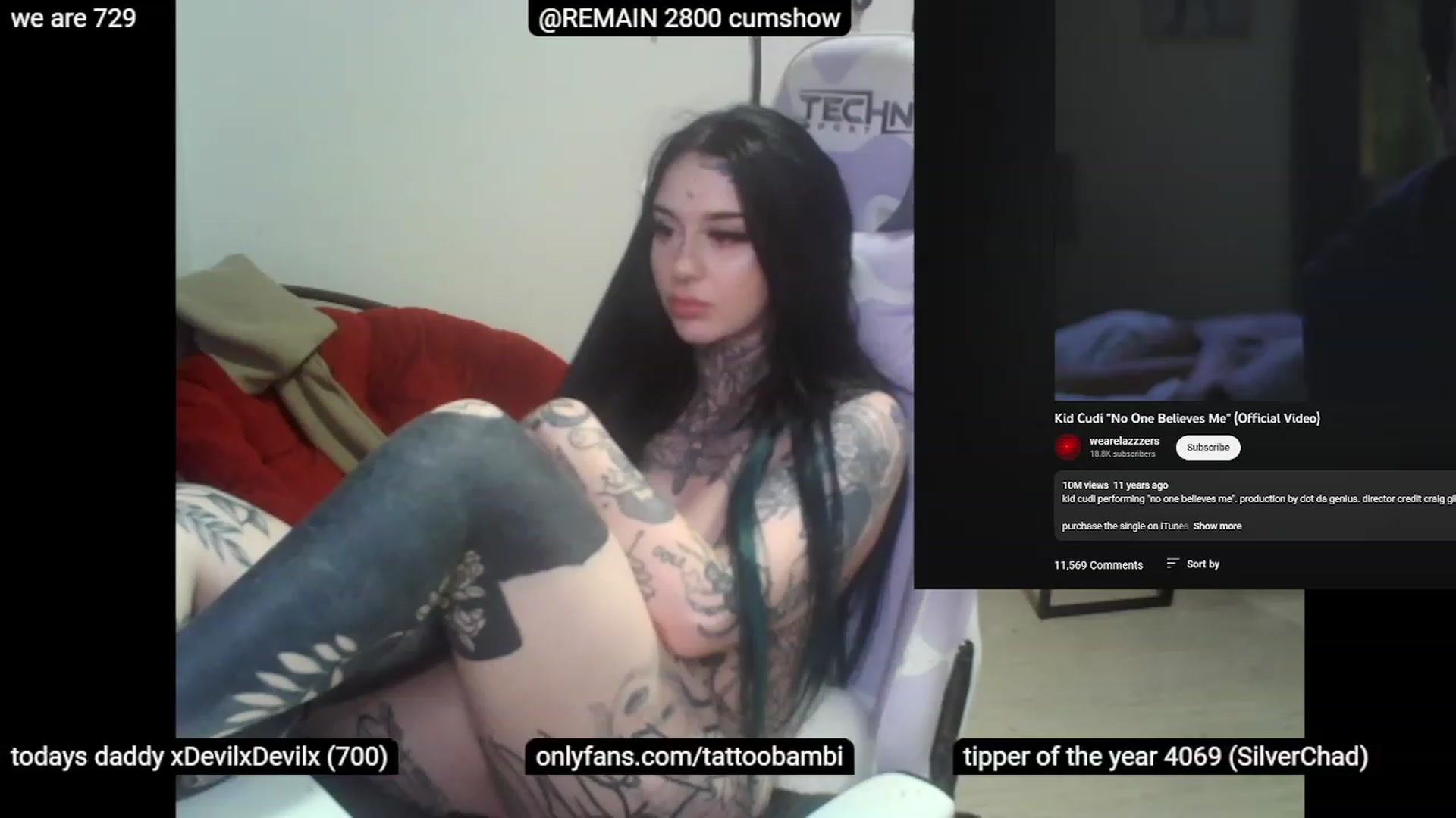 Gallery image thumbnail from Tattoobambi's myfreecams stream on, 05/09/2023, 06:35 image 3 of 20