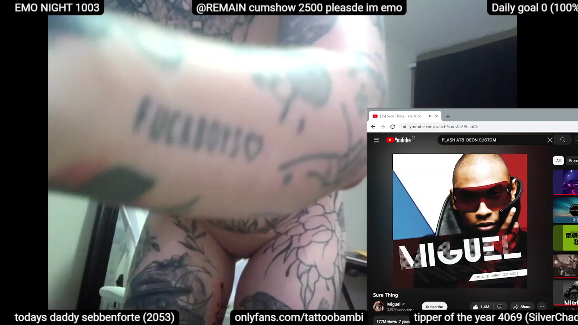 Gallery image thumbnail from Tattoobambi's myfreecams stream on, 06/10/2023, 05:03 image 19 of 20