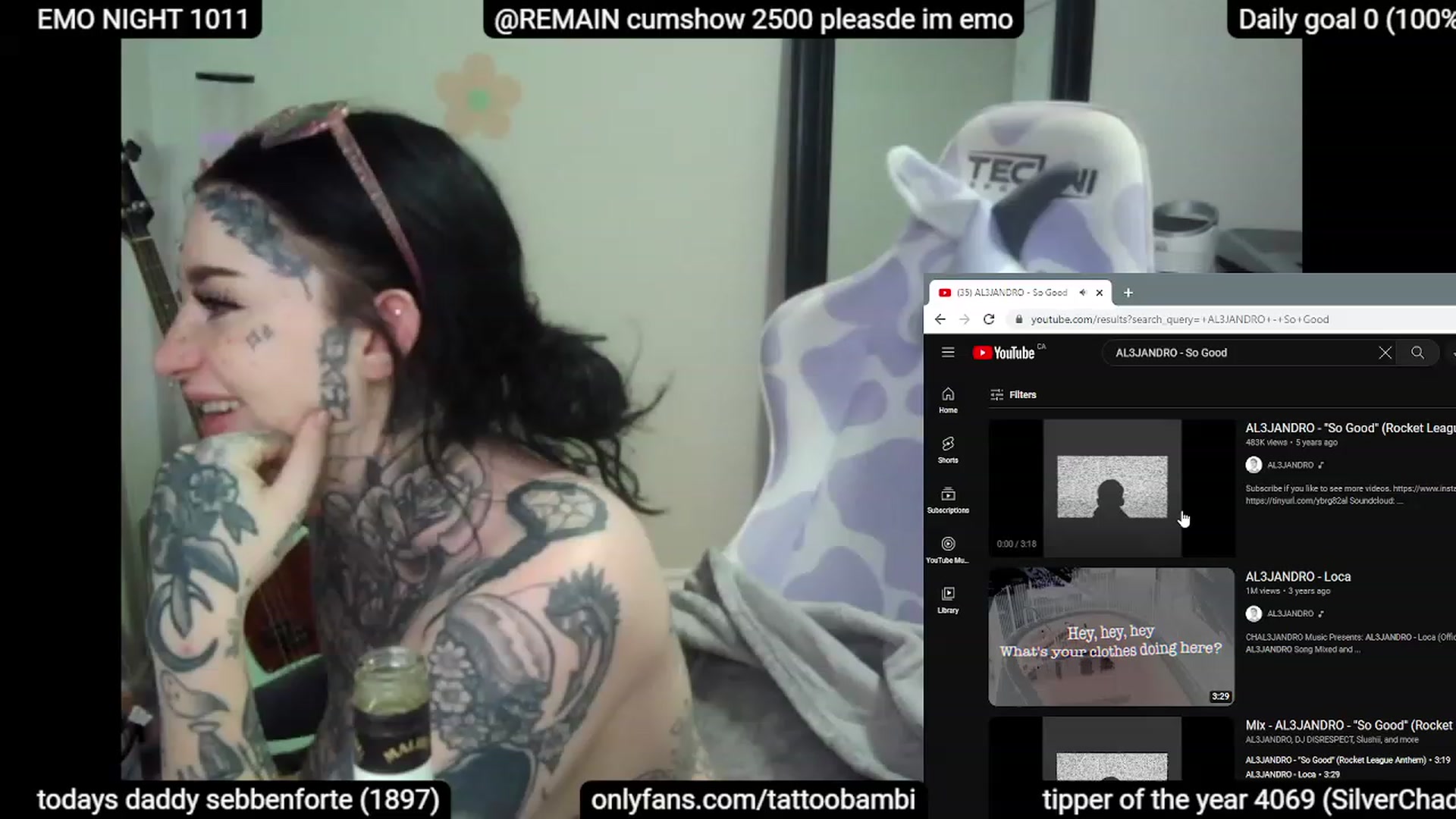 Gallery image thumbnail from Tattoobambi's myfreecams stream on, 06/10/2023, 05:03 image 6 of 20