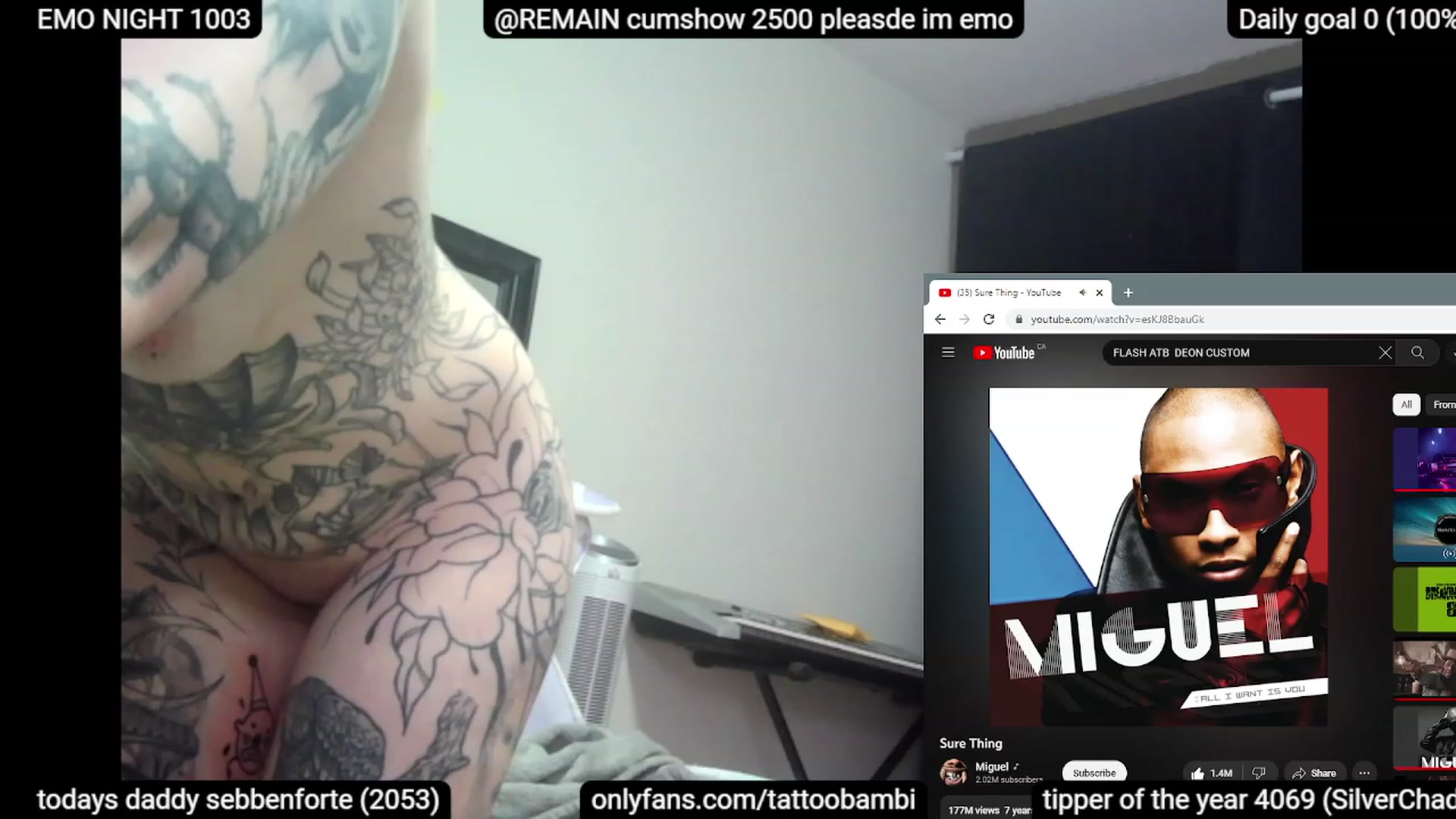 Gallery image thumbnail from Tattoobambi's myfreecams stream on, 06/10/2023, 05:03 image 18 of 20