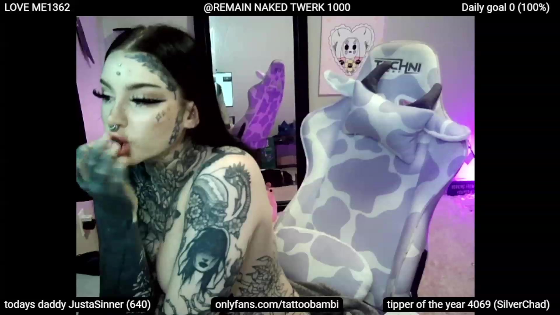 Gallery image thumbnail from Tattoobambi's myfreecams stream on, 07/02/2023, 05:08 image 12 of 20