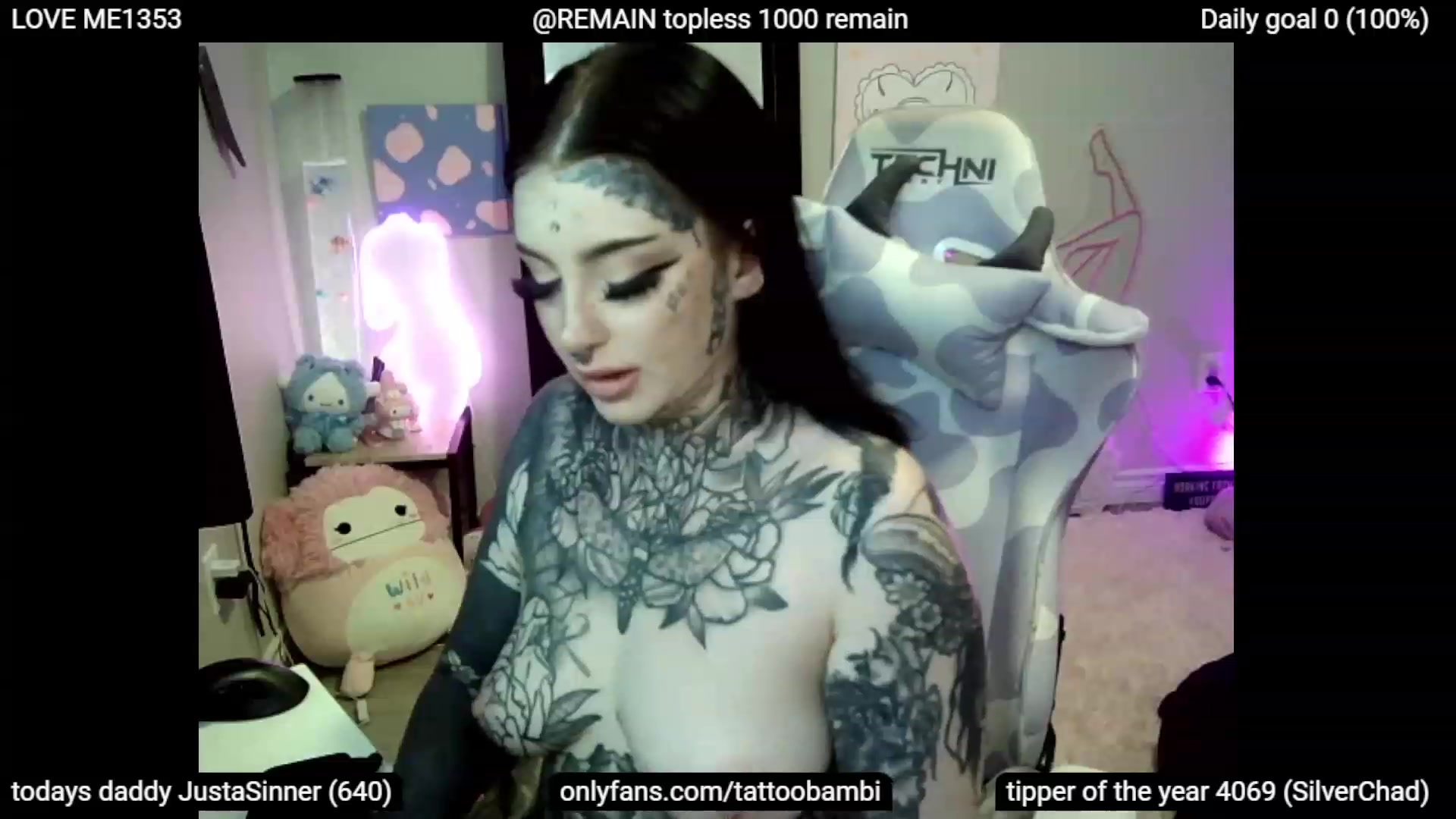 Gallery image thumbnail from Tattoobambi's myfreecams stream on, 07/02/2023, 05:08 image 10 of 20