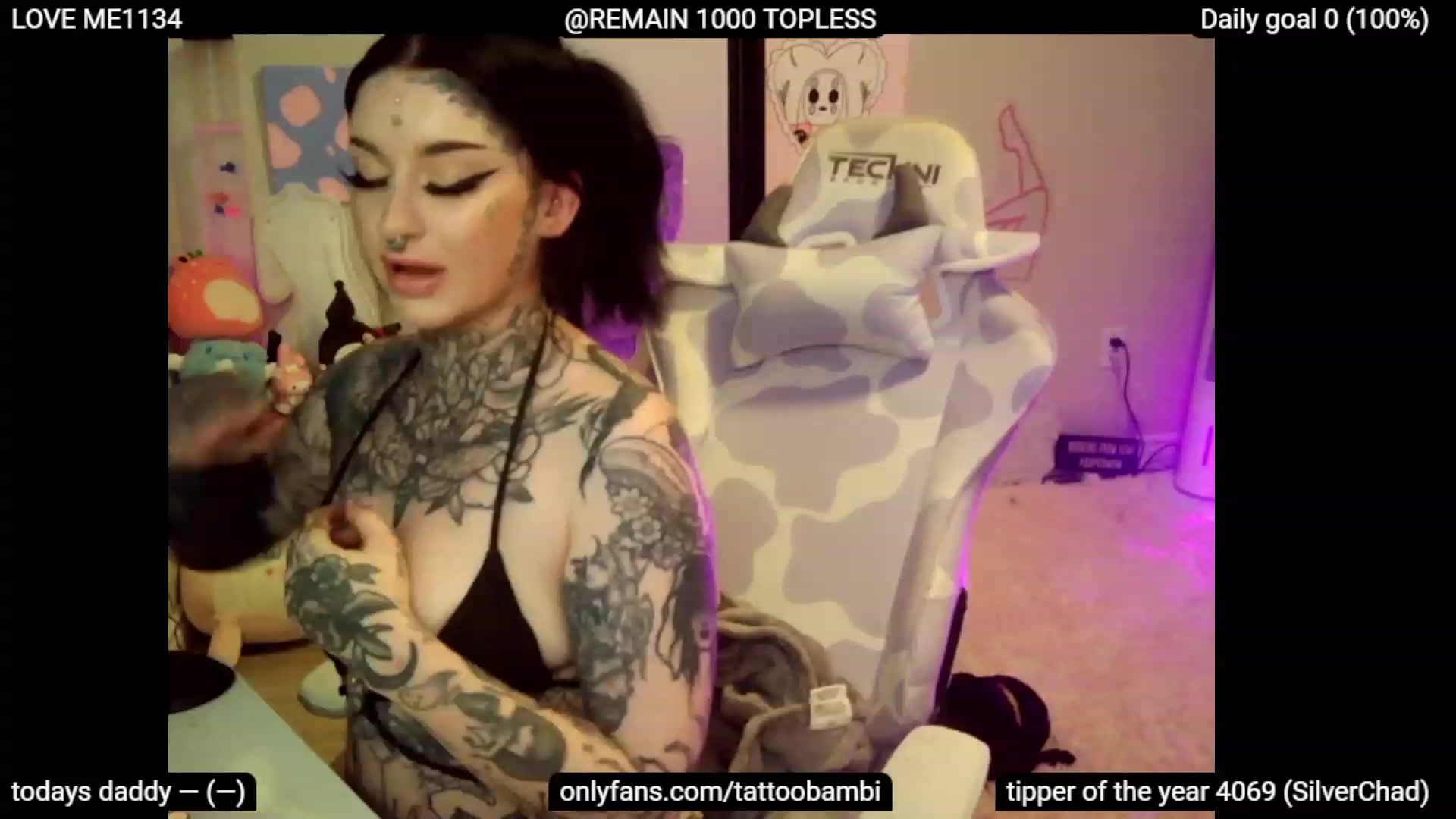 Gallery image thumbnail from Tattoobambi's myfreecams stream on, 07/04/2023, 01:34 image 11 of 20