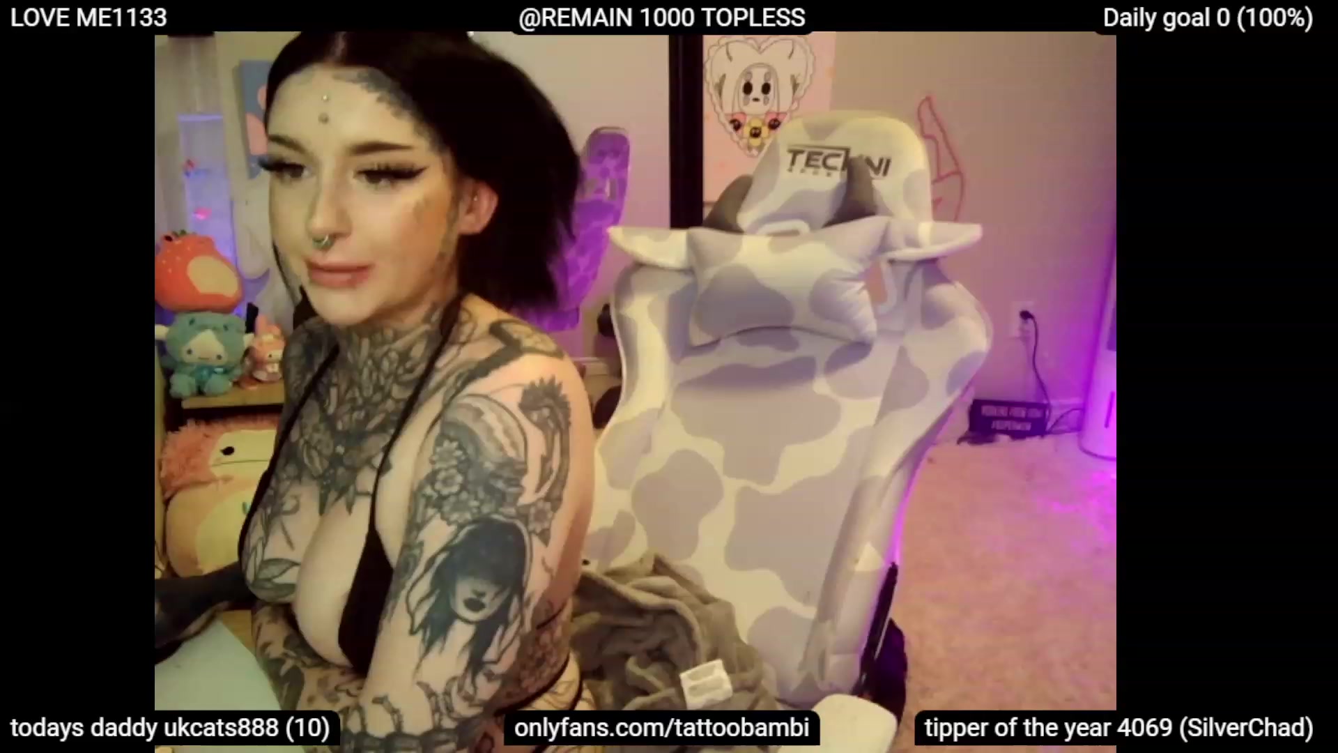 Gallery image thumbnail from Tattoobambi's myfreecams stream on, 07/04/2023, 01:34 image 14 of 20