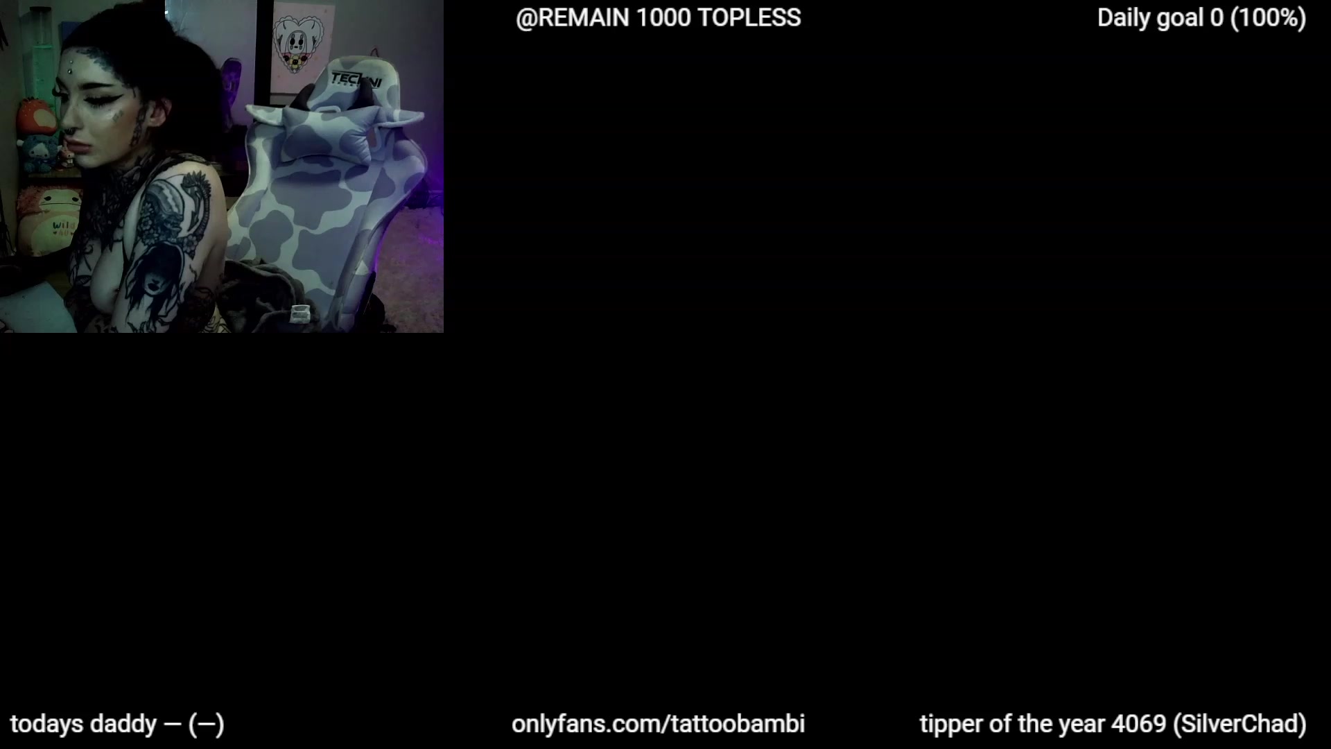 Gallery image thumbnail from Tattoobambi's myfreecams stream on, 07/04/2023, 01:34 image 2 of 20