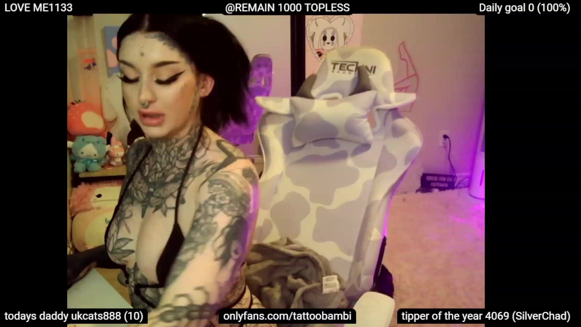 Gallery image thumbnail from Tattoobambi's myfreecams stream on, 07/04/2023, 01:34 image 13 of 20