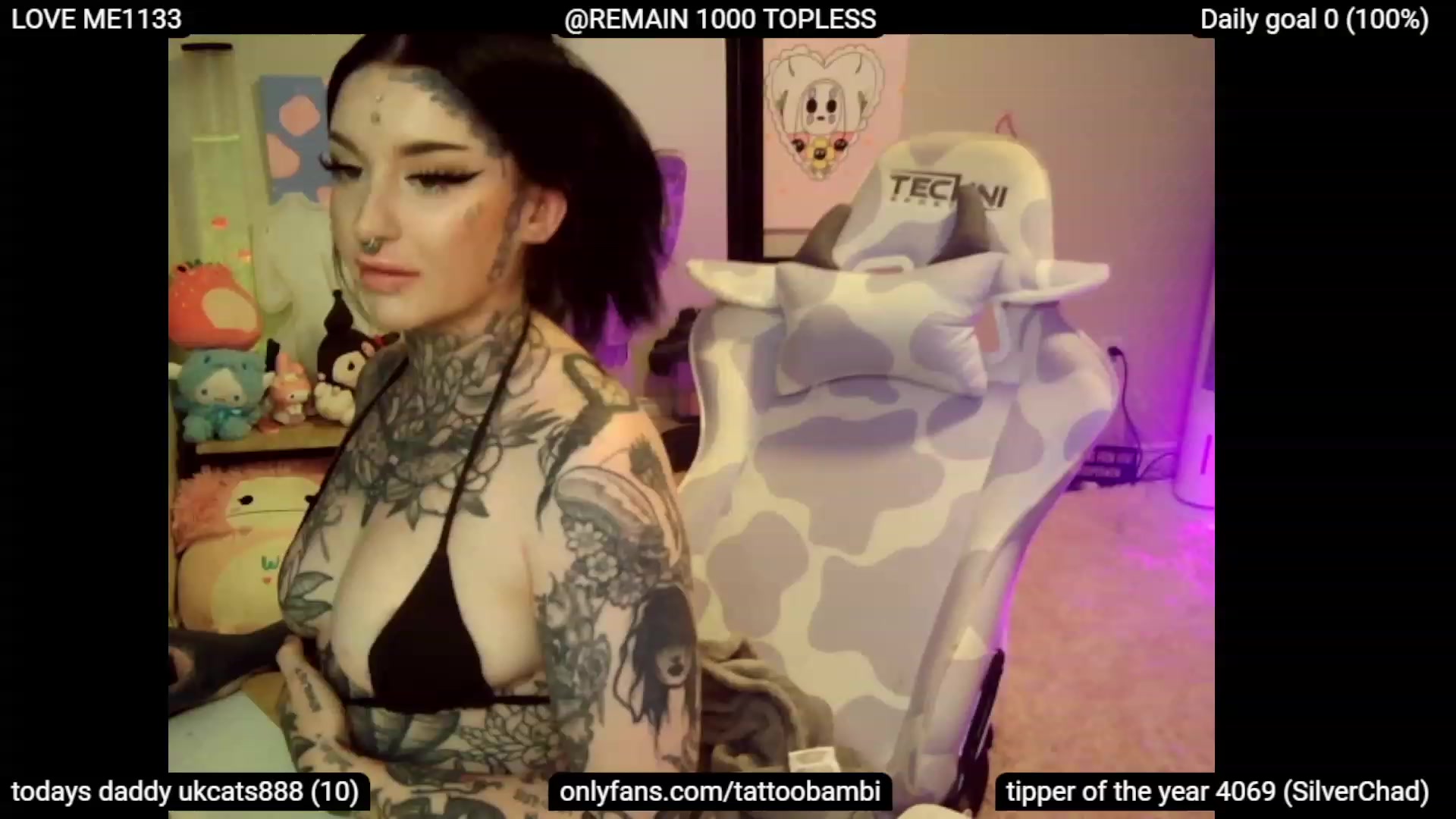 Gallery image thumbnail from Tattoobambi's myfreecams stream on, 07/04/2023, 01:34 image 16 of 20