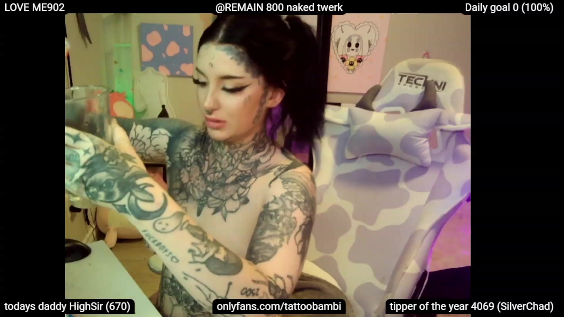 Gallery image thumbnail from Tattoobambi's myfreecams stream on, 07/04/2023, 03:33 image 15 of 20