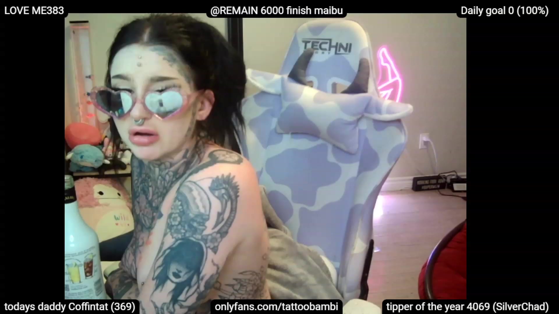 Gallery image thumbnail from Tattoobambi's myfreecams stream on, 07/08/2023, 08:17 image 16 of 20