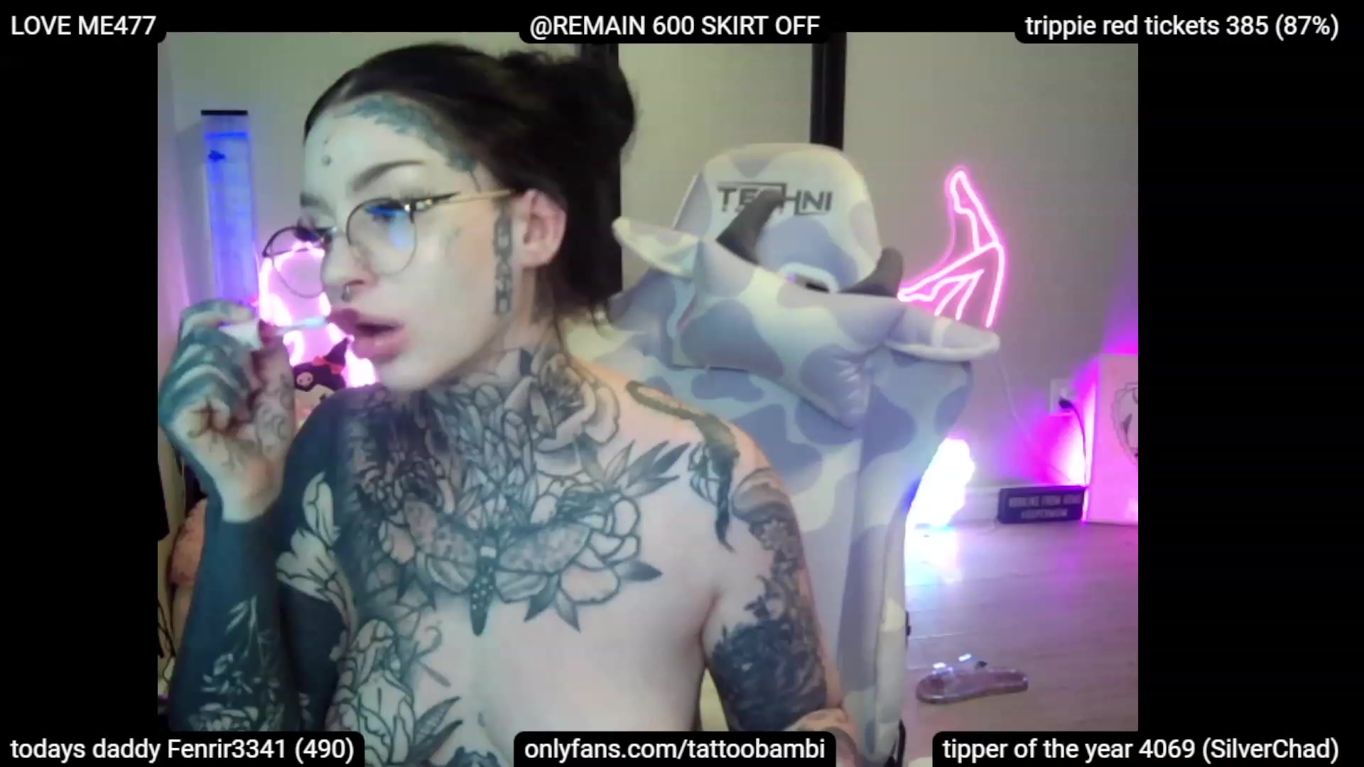 Gallery image thumbnail from Tattoobambi's myfreecams stream on, 07/12/2023, 24:02 image 12 of 20