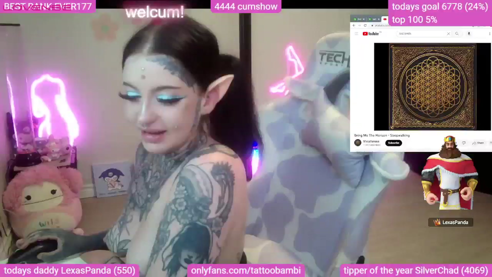 Gallery image thumbnail from Tattoobambi's myfreecams stream on, 07/31/2023, 06:22 image 6 of 20